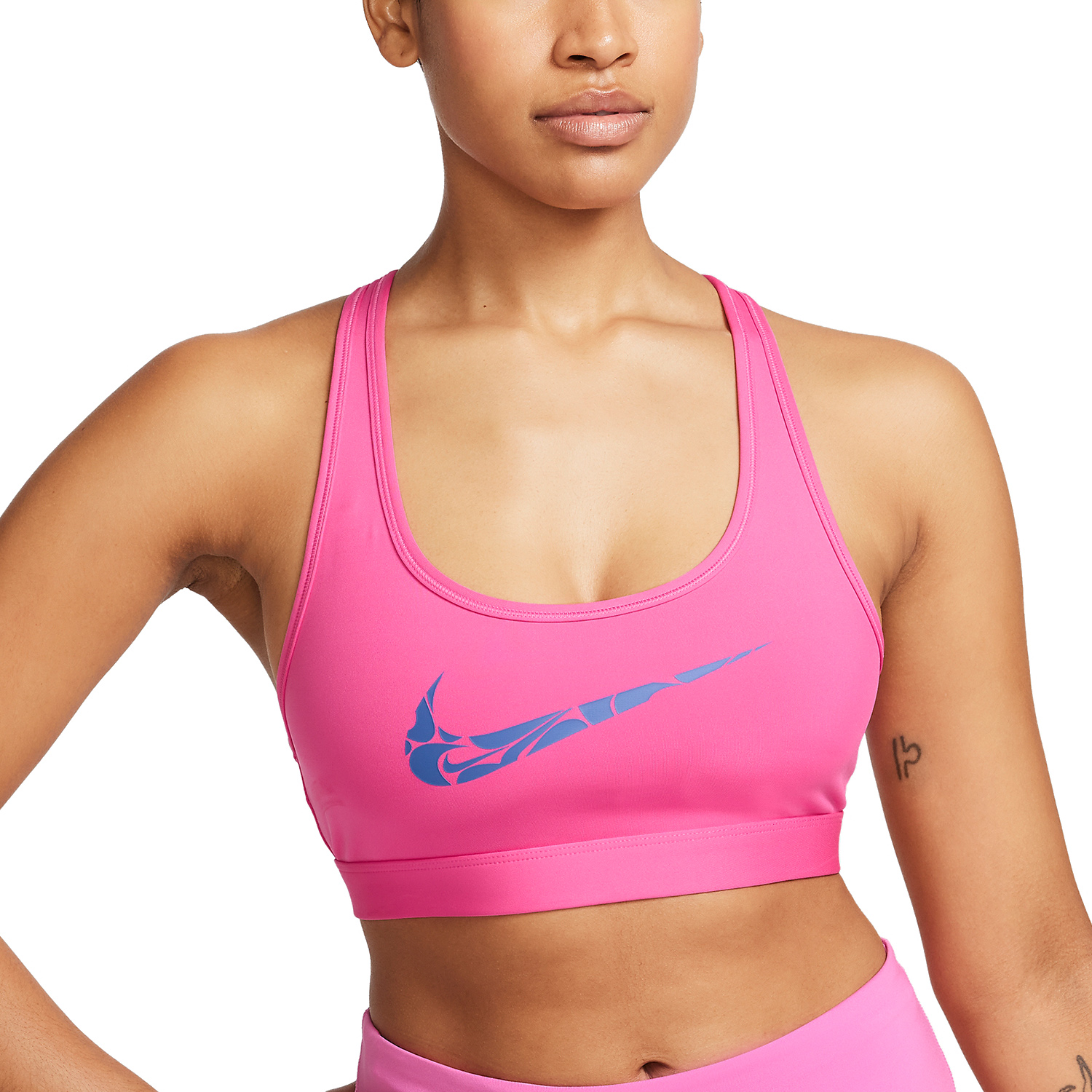 Nike Swoosh Women's Training Sports Bra - Light Fusion Red/White