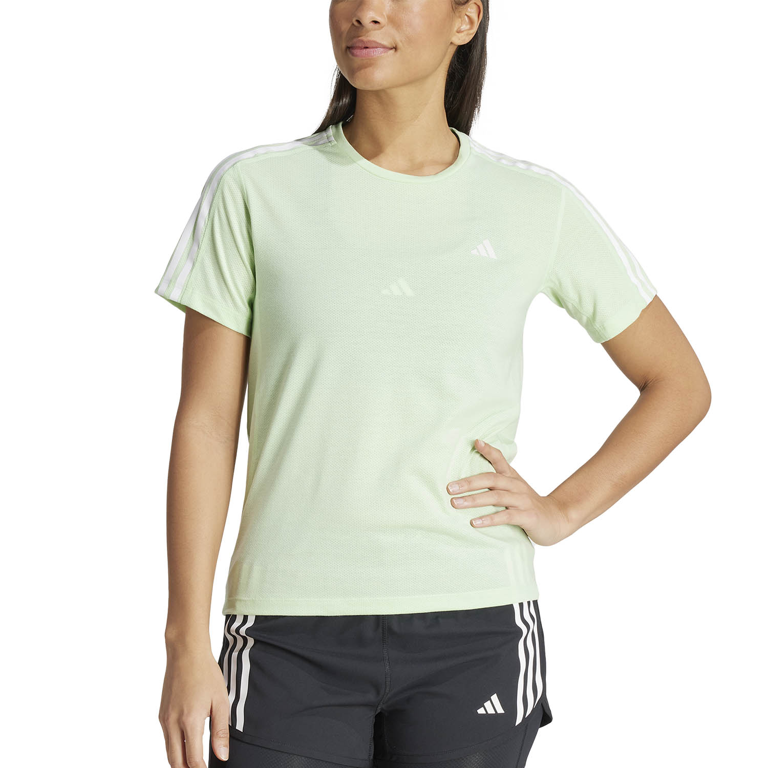 adidas 3S Own The Run T-Shirt - Semi Green Spark