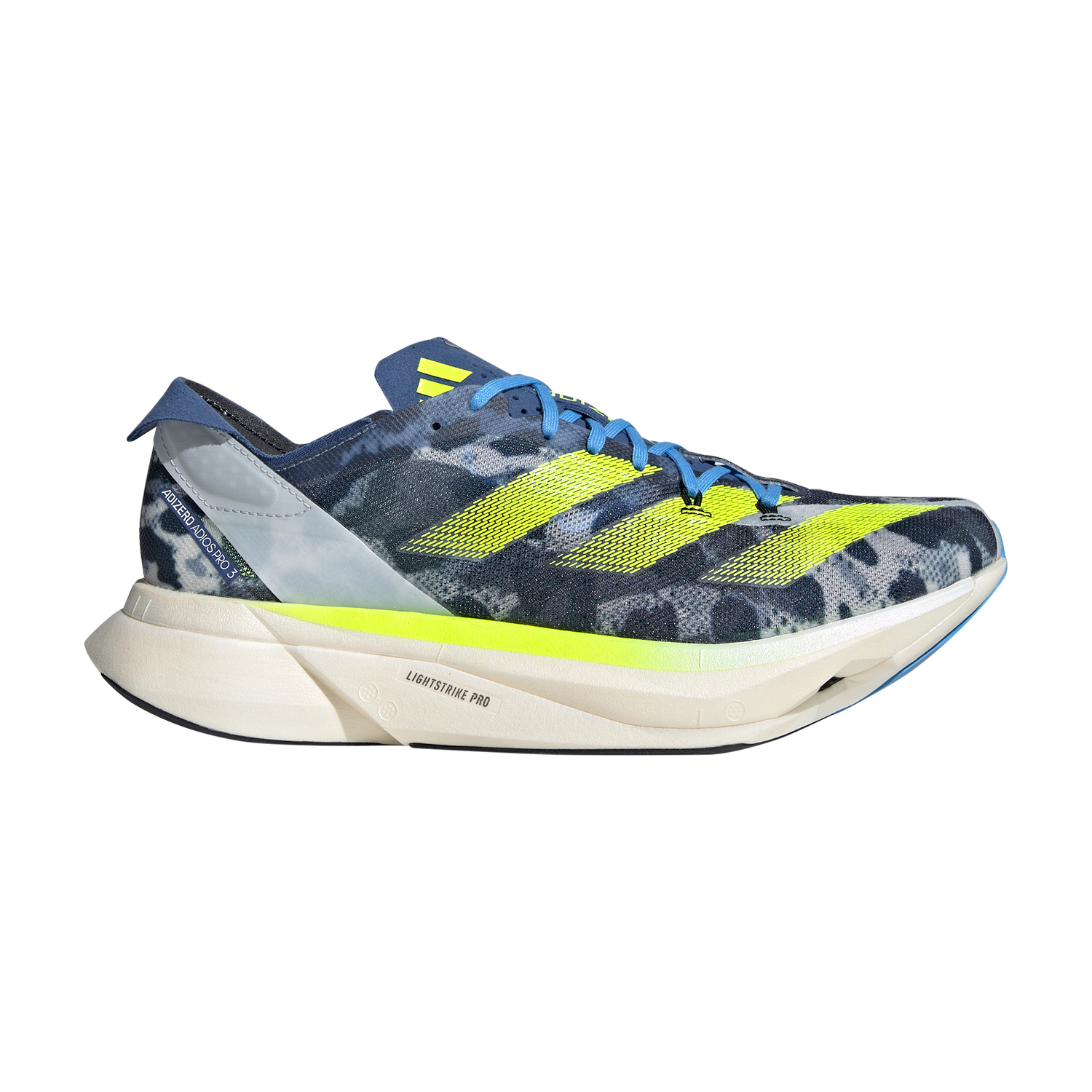 adidas adizero Adios Pro 3 - Crystal White/Lucid Lemon/Blue Burst