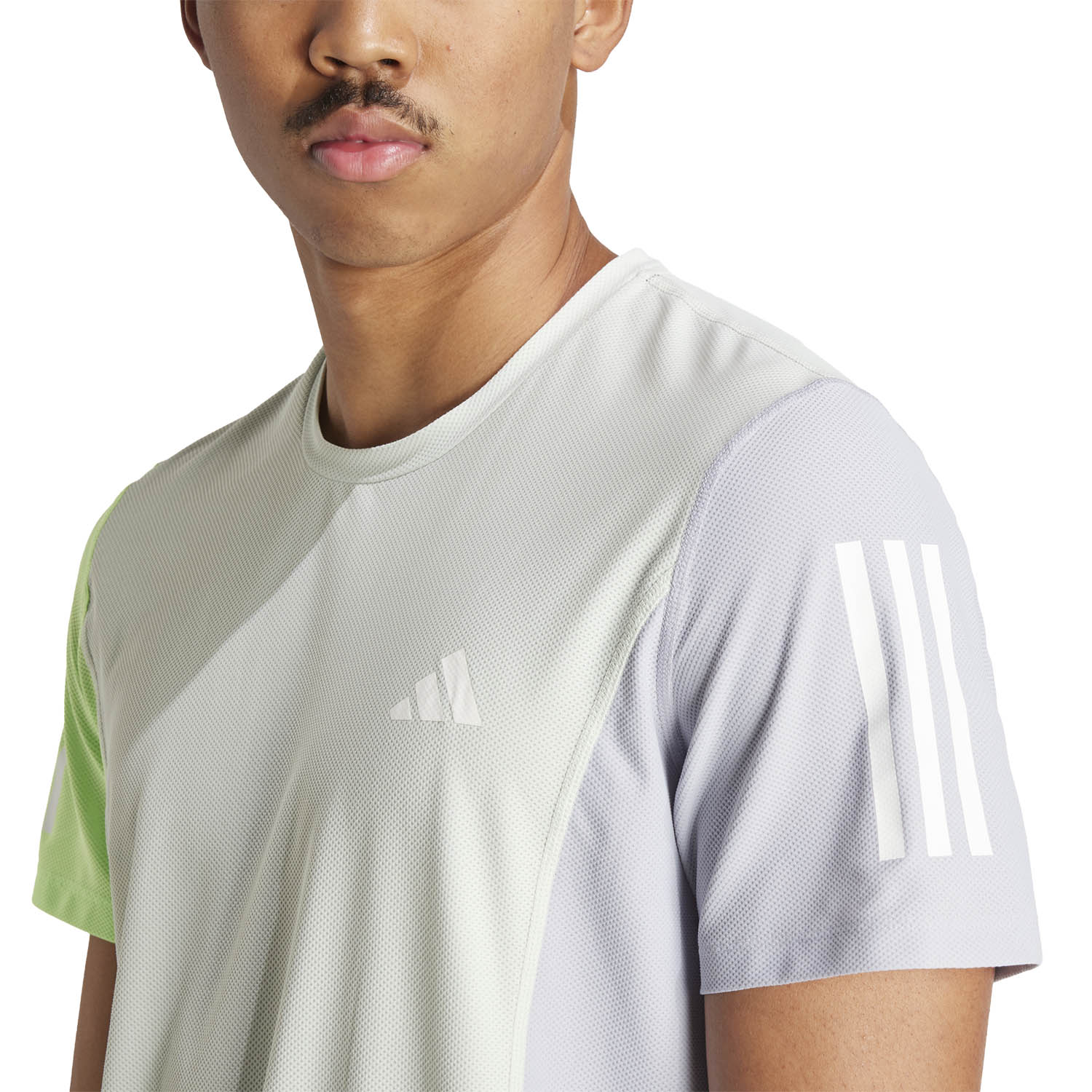 adidas Own The Run Print T-Shirt - Linen Green/Green Spark/Halo Silver