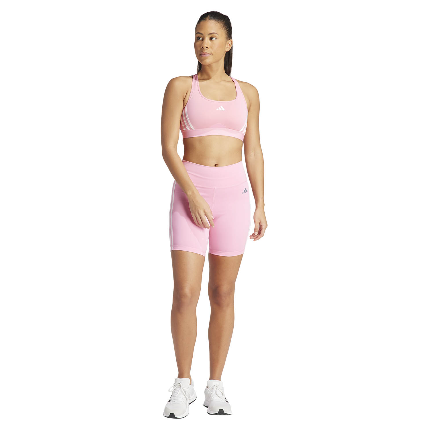 adidas Power 3S Sports Bra - Bliss Pink/White