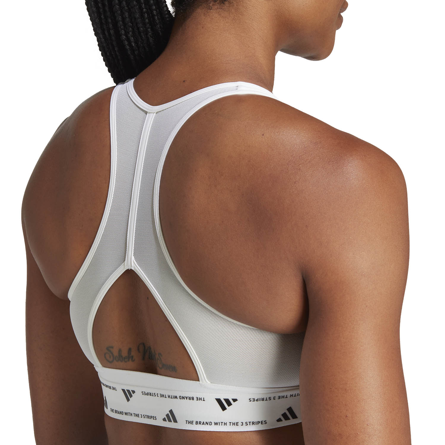 adidas Power 3S Sports Bra - White/Black