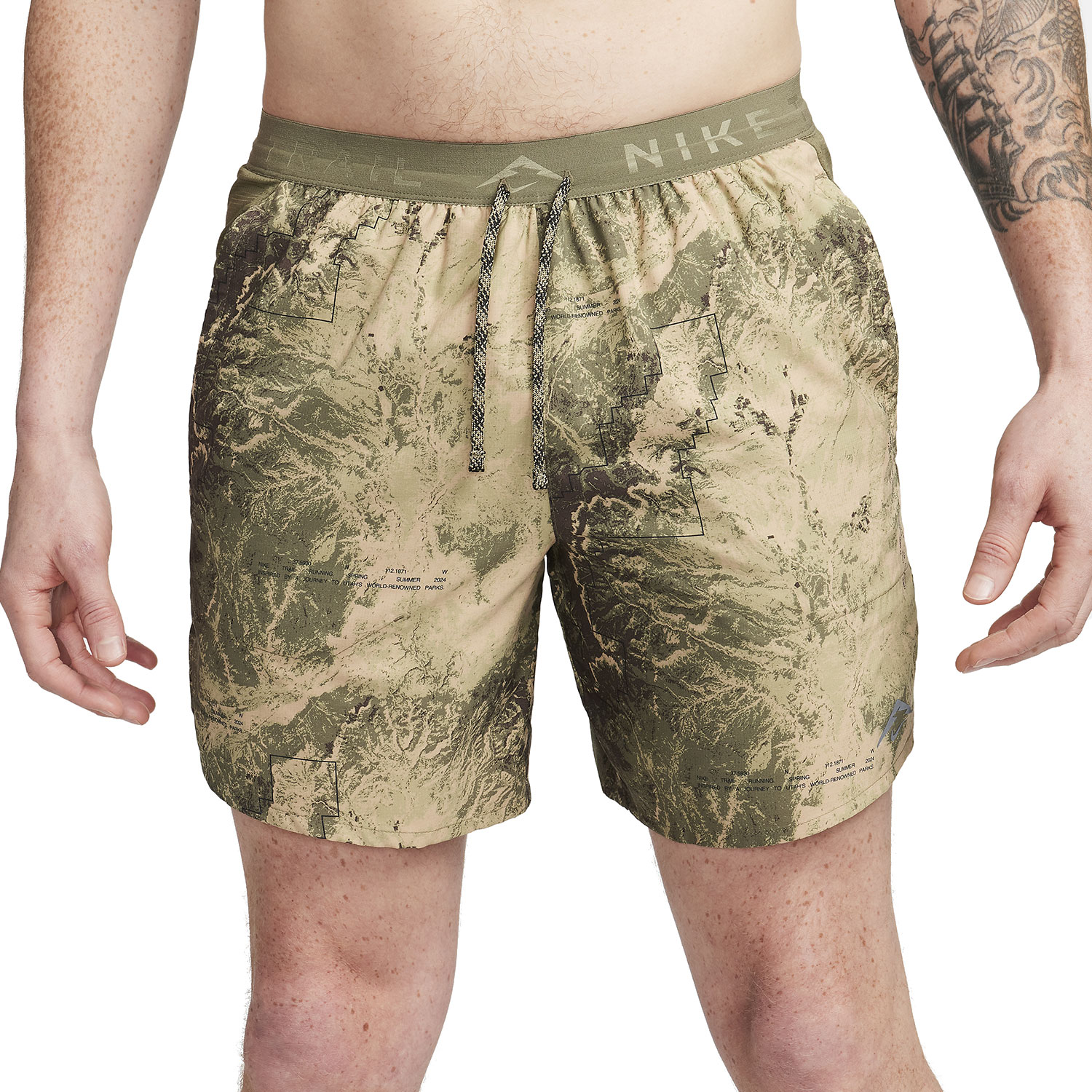 Nike Dri-FIT Trail Stride 7in Shorts - Medium Olive/Black