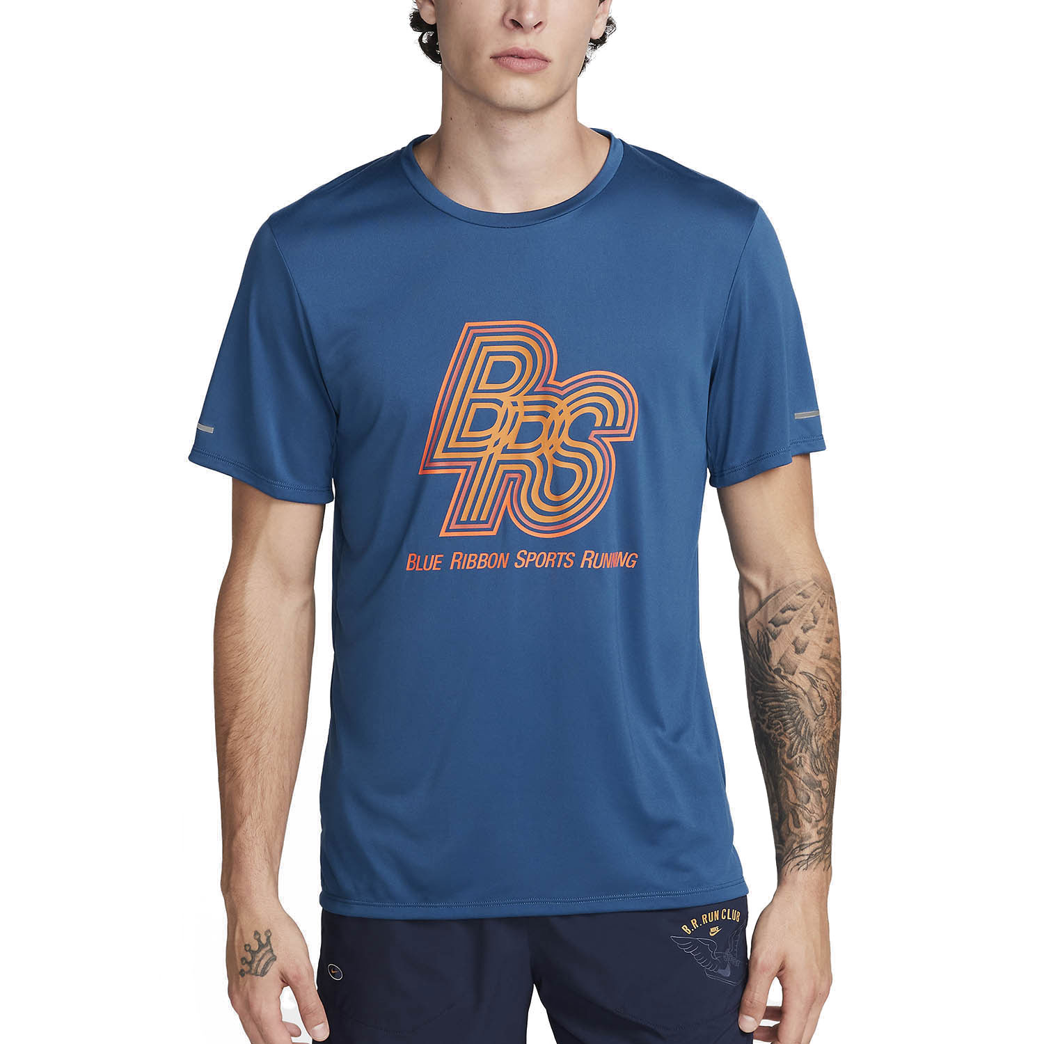 Nike Run Energy Rise 365 BRS Camiseta - Court Blue/Safety Orange