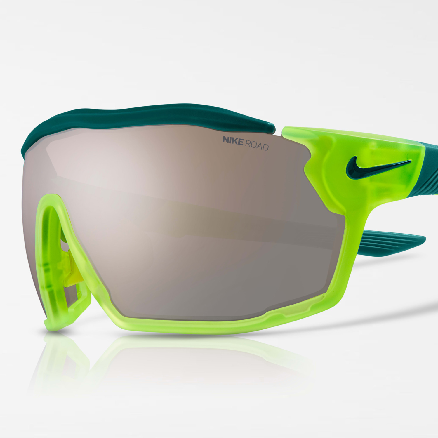 Nike Show X Rush Road Gafas de sol - Matte Volt/Chrome Mirror