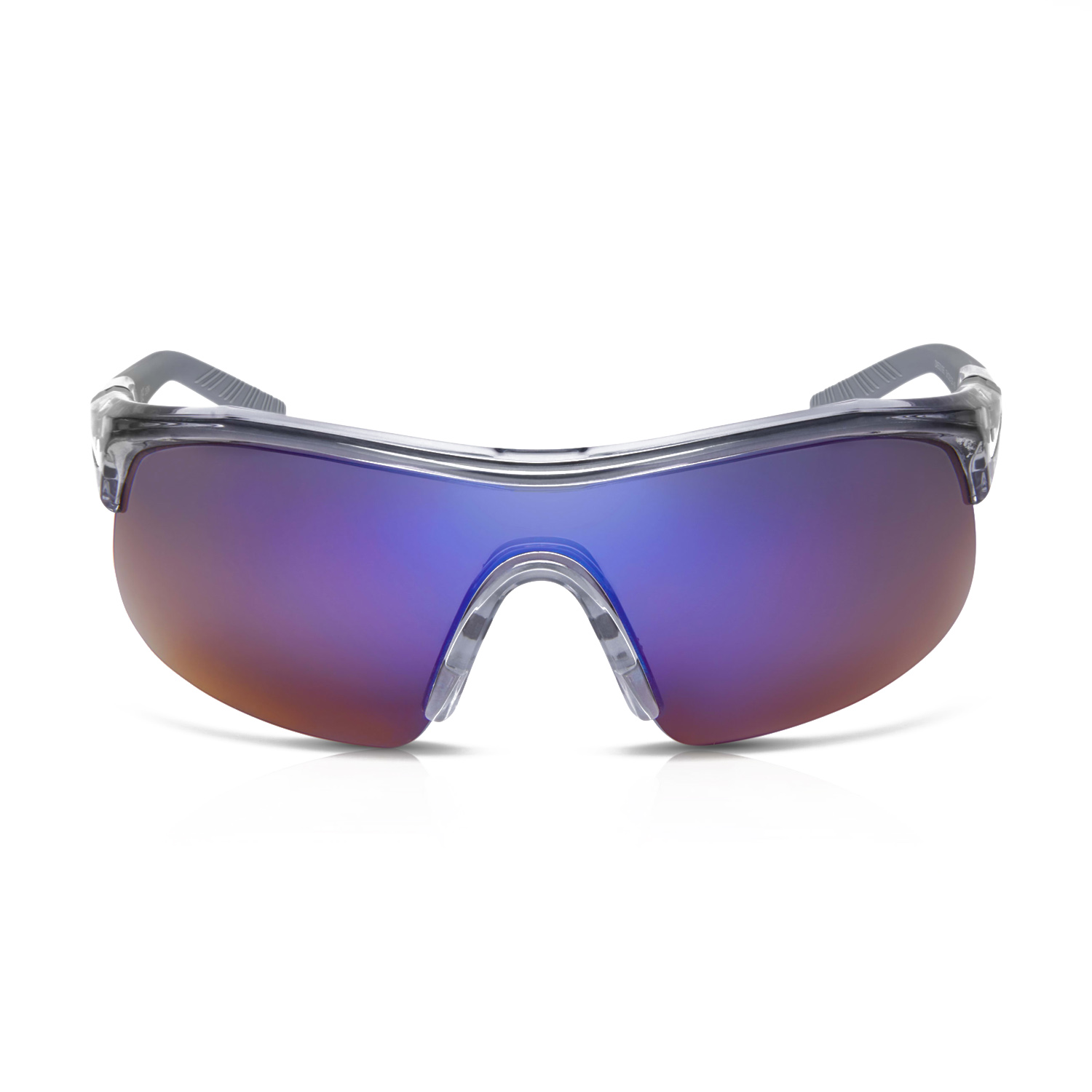 Nike Show X1 Sunglasses - Shiny Wolf Grey/Blue Mirror