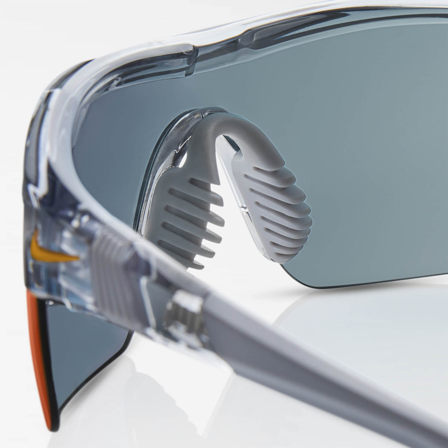 Nike Show X1 Sunglasses - Shiny Wolf Grey/Orange Mirror