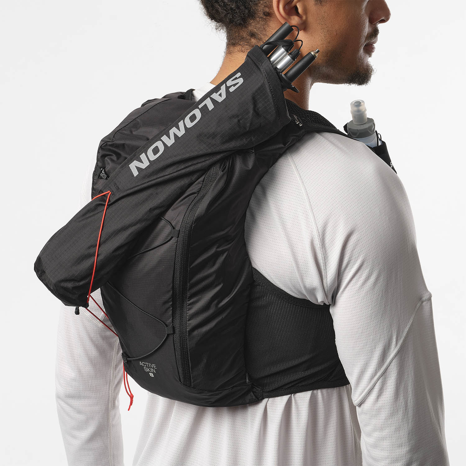 Salomon Active Skin 8 Set Backpack - Black/Metal