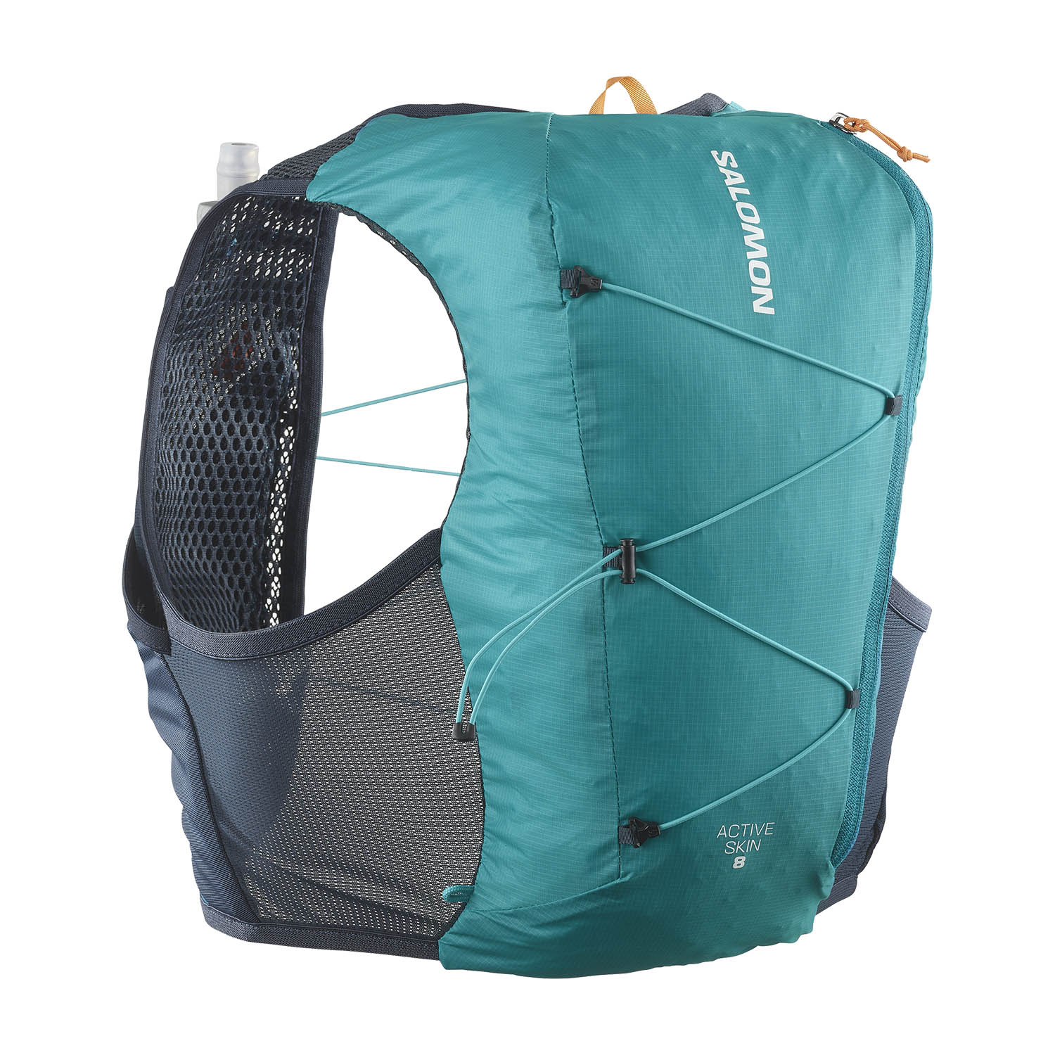 Salomon Active Skin 8 Set Backpack - Tahitian Tide/Carbon/Peacock Blue
