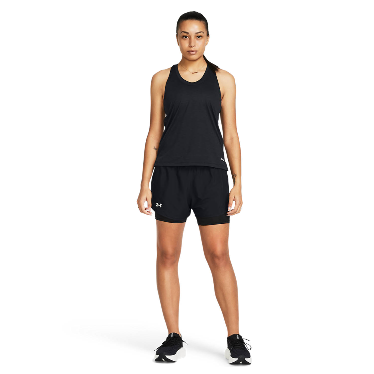 Under Armour Fly By 2 in 1 4in Shorts - Black/Reflective