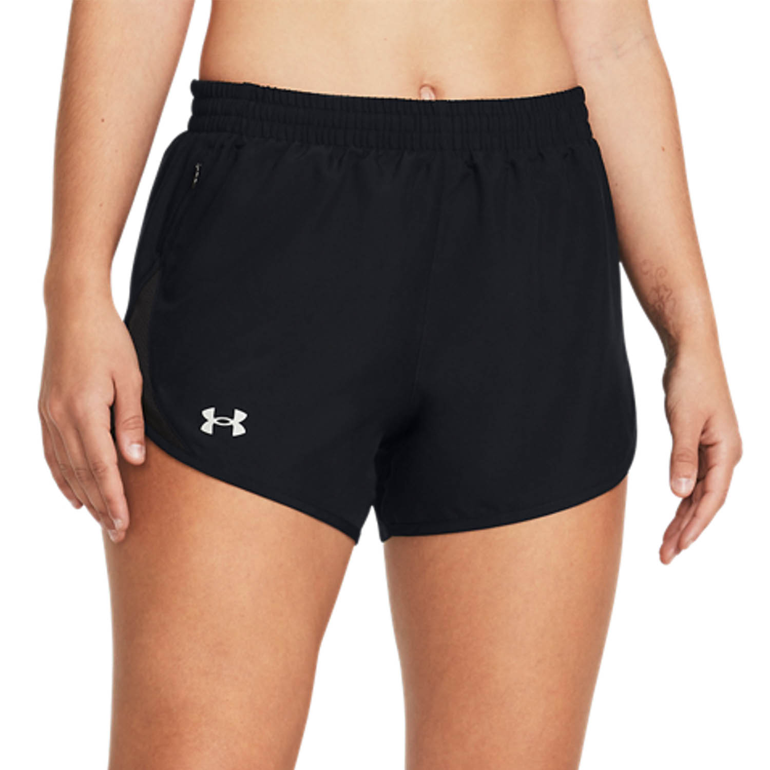 Under Armour Fly By 4in Pantaloncini - Black/Reflective