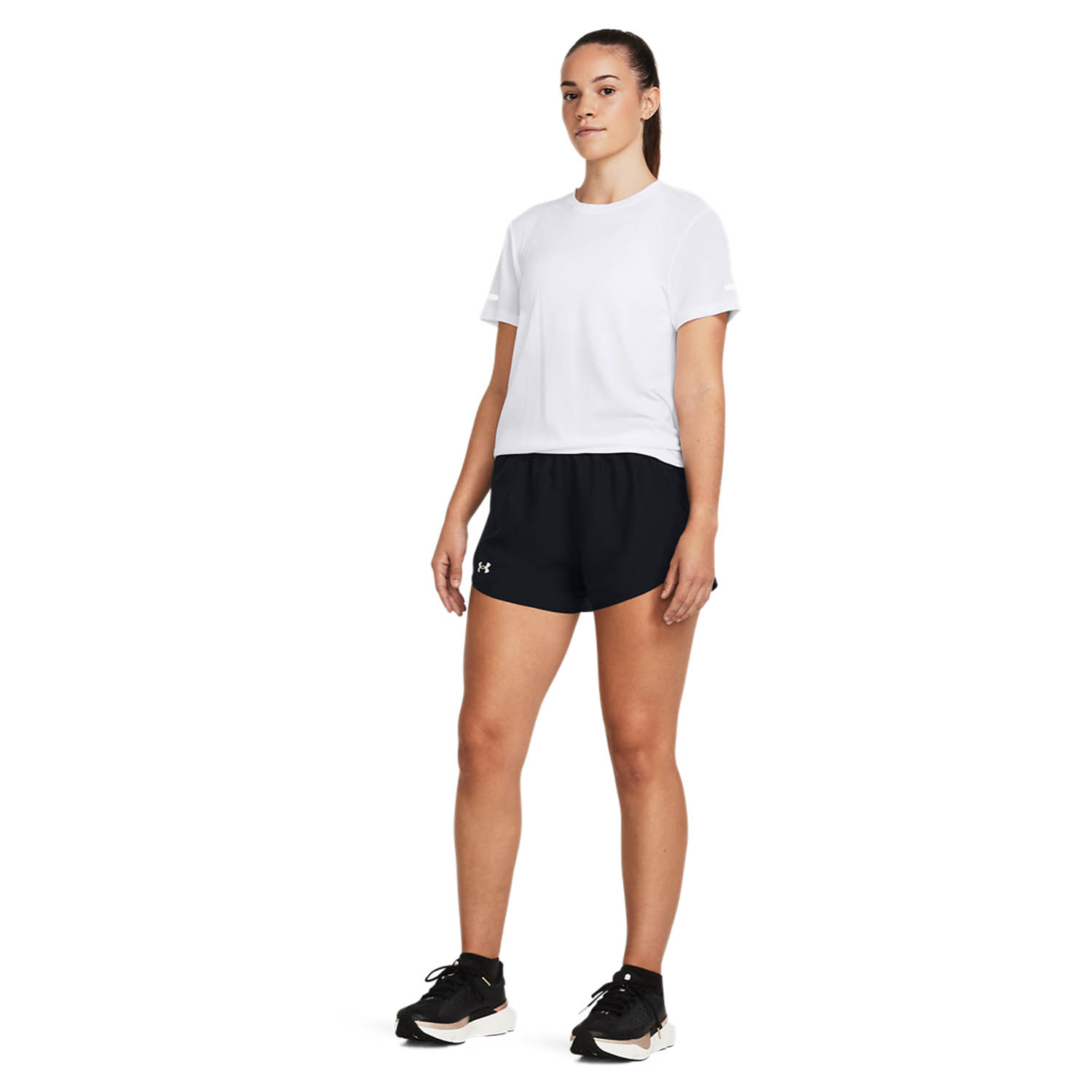 Under Armour Fly By 4in Shorts - Black/Reflective