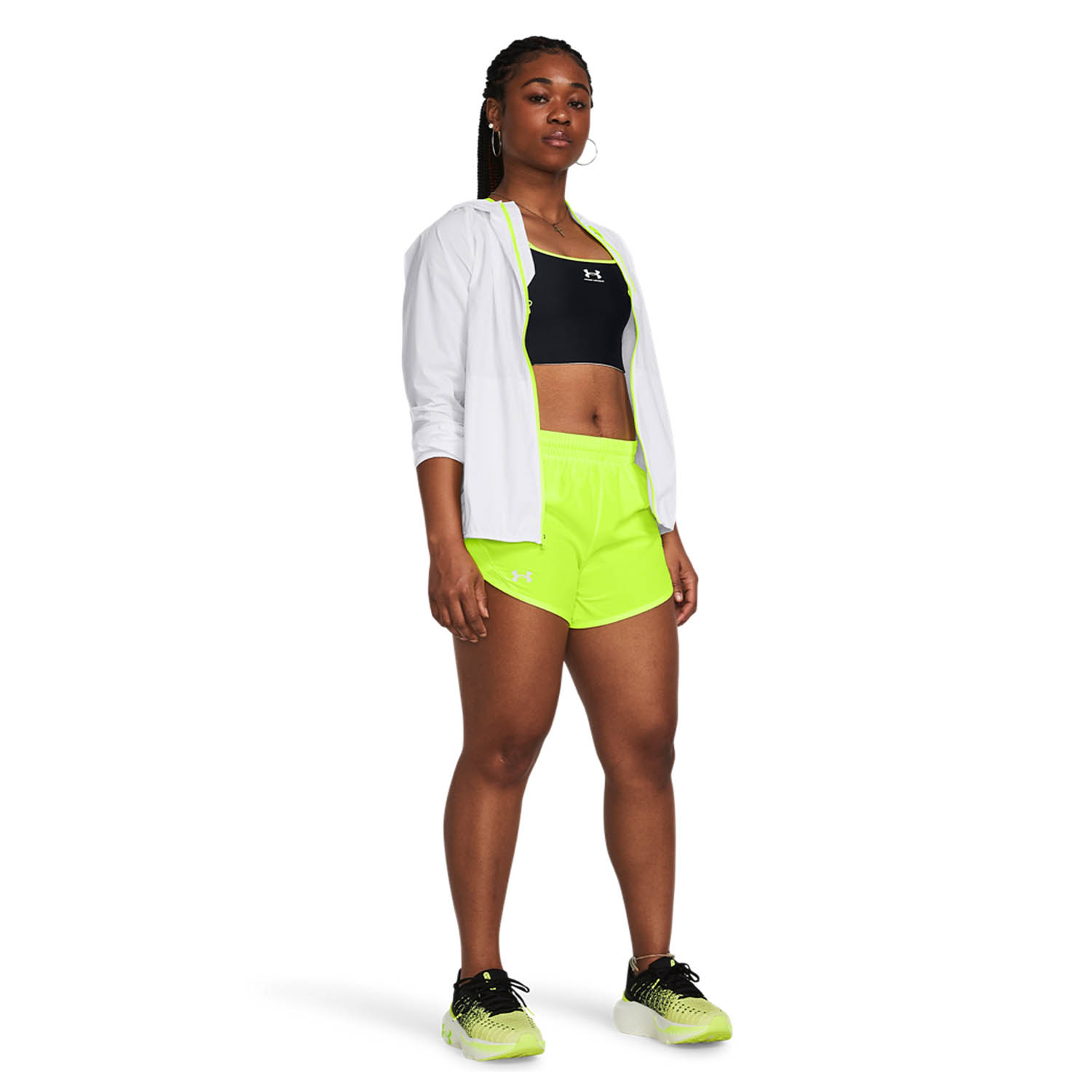 Under Armour Fly By 4in Shorts - High Vis Yellow/Reflective