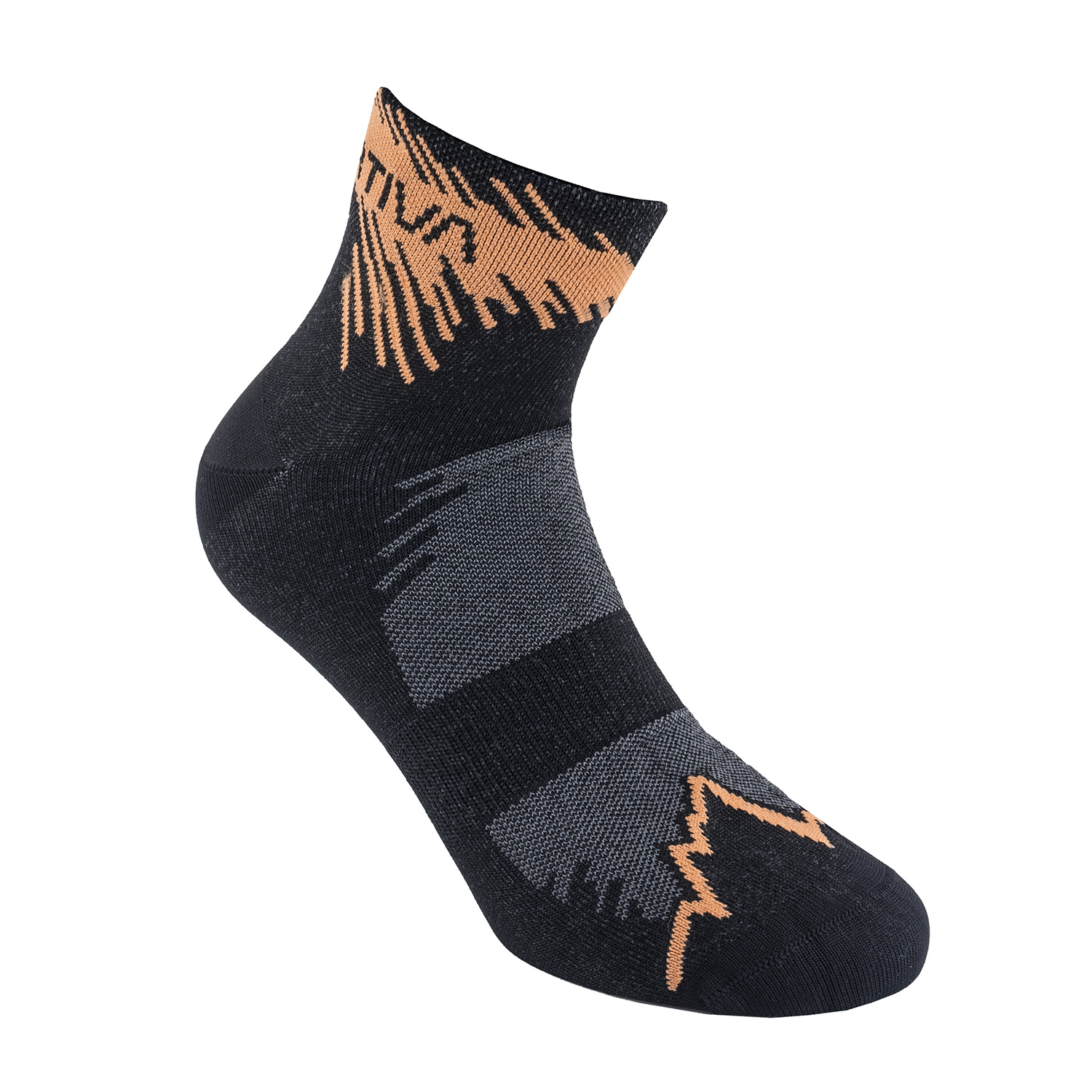 La Sportiva Fast Calcetines - Black/Papaya