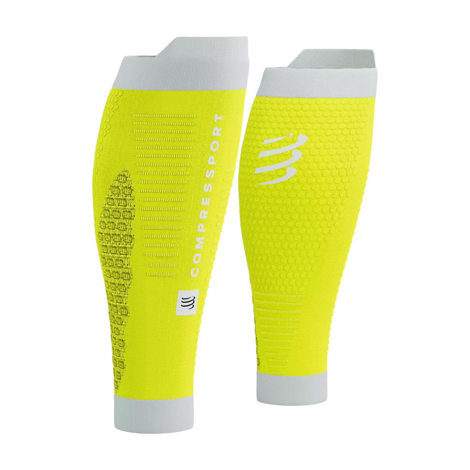 Compressport R2V3 Compression Calf Sleeves Running - Safe Yellow