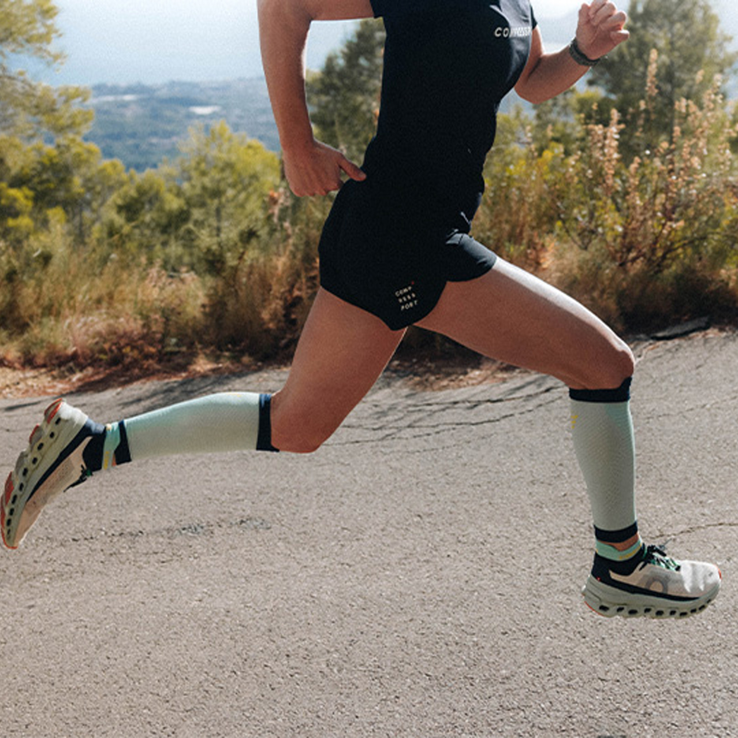 Compressport R2V3 Compression Calf Sleeves - Shell Blue/Blues