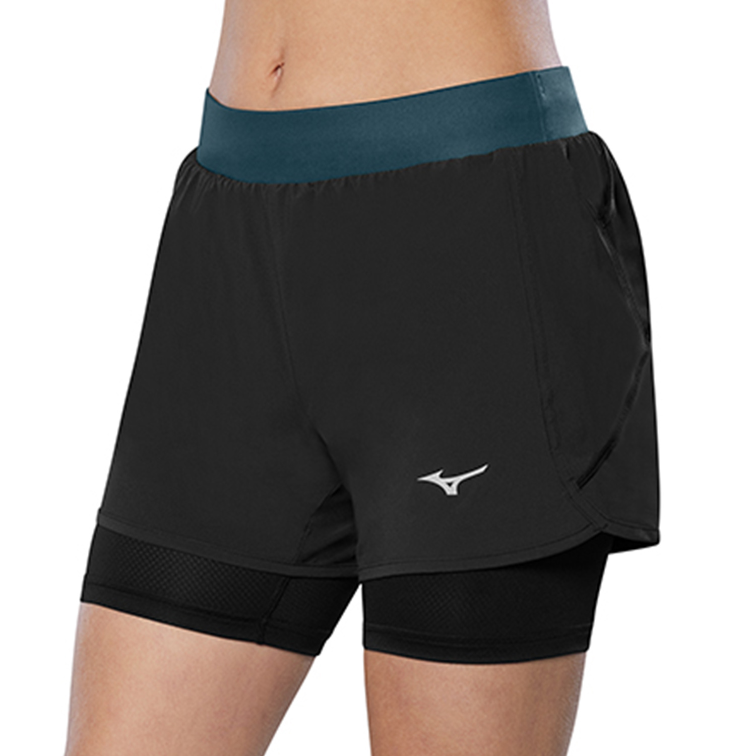 Mizuno ER 2 in 1 4.5in Shorts - Black