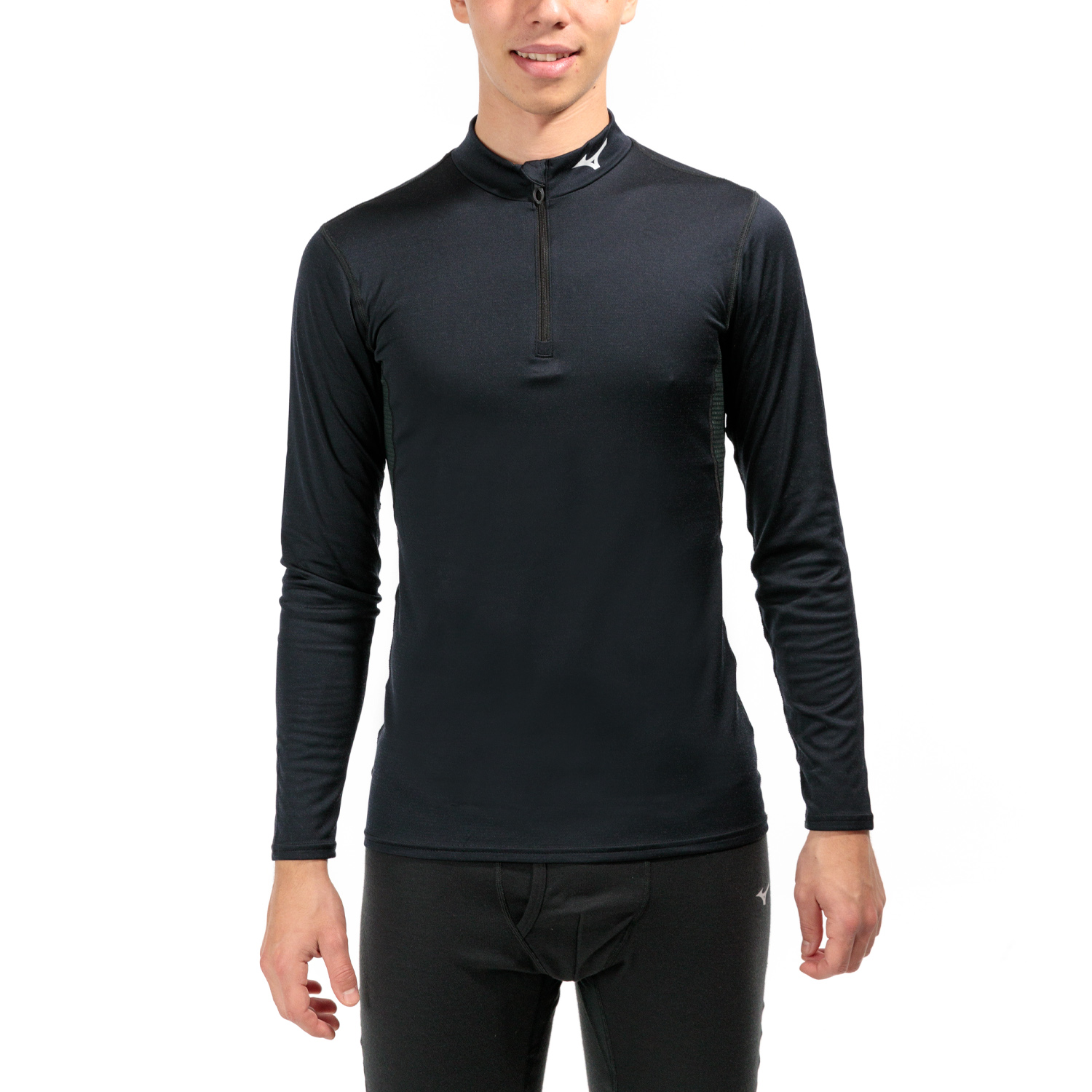 Mizuno Mid Weight Breath Thermo Logo Maglia - Black