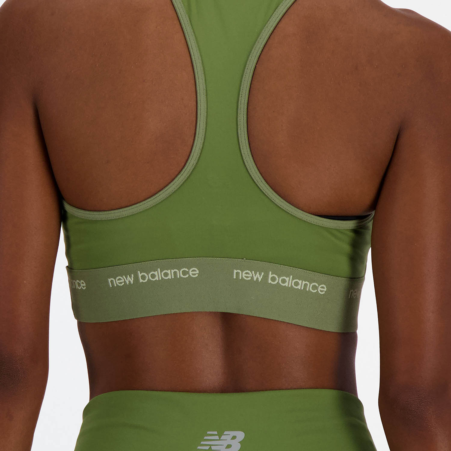 New Balance Sleek Pace Sports Bra - Dark Olivine