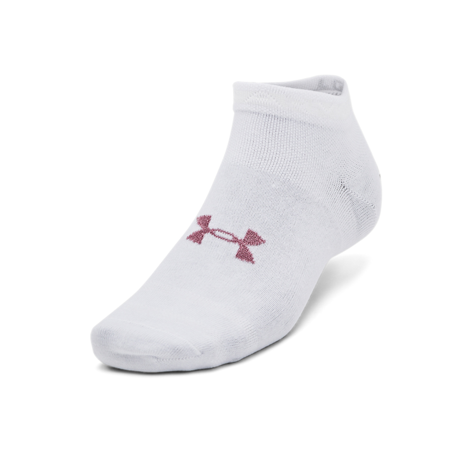 Under Armour Essential x 3 Socks - White/Pink Elixir