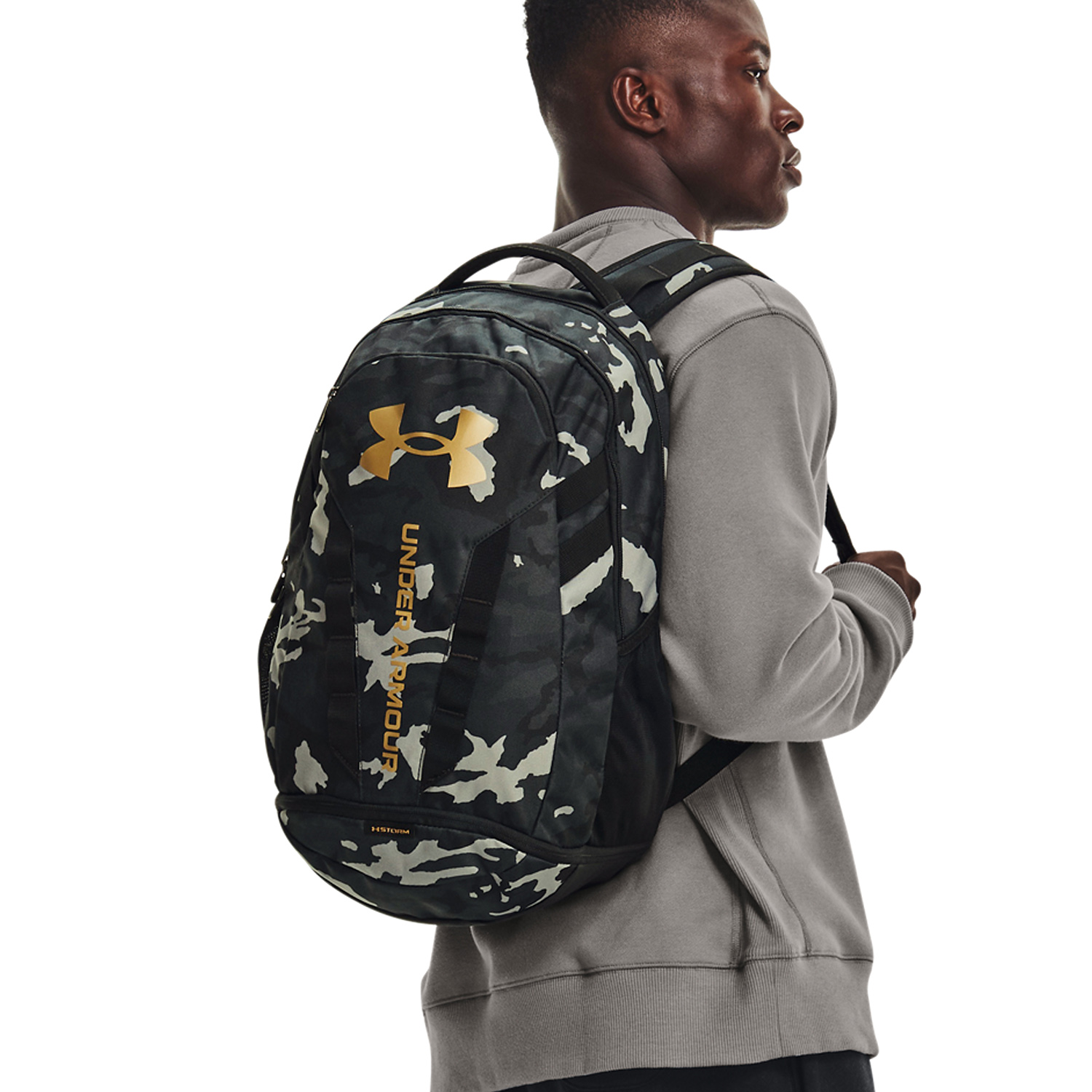 Under Armour Hustle 5.0 Backpack - Black/Metallic Gold