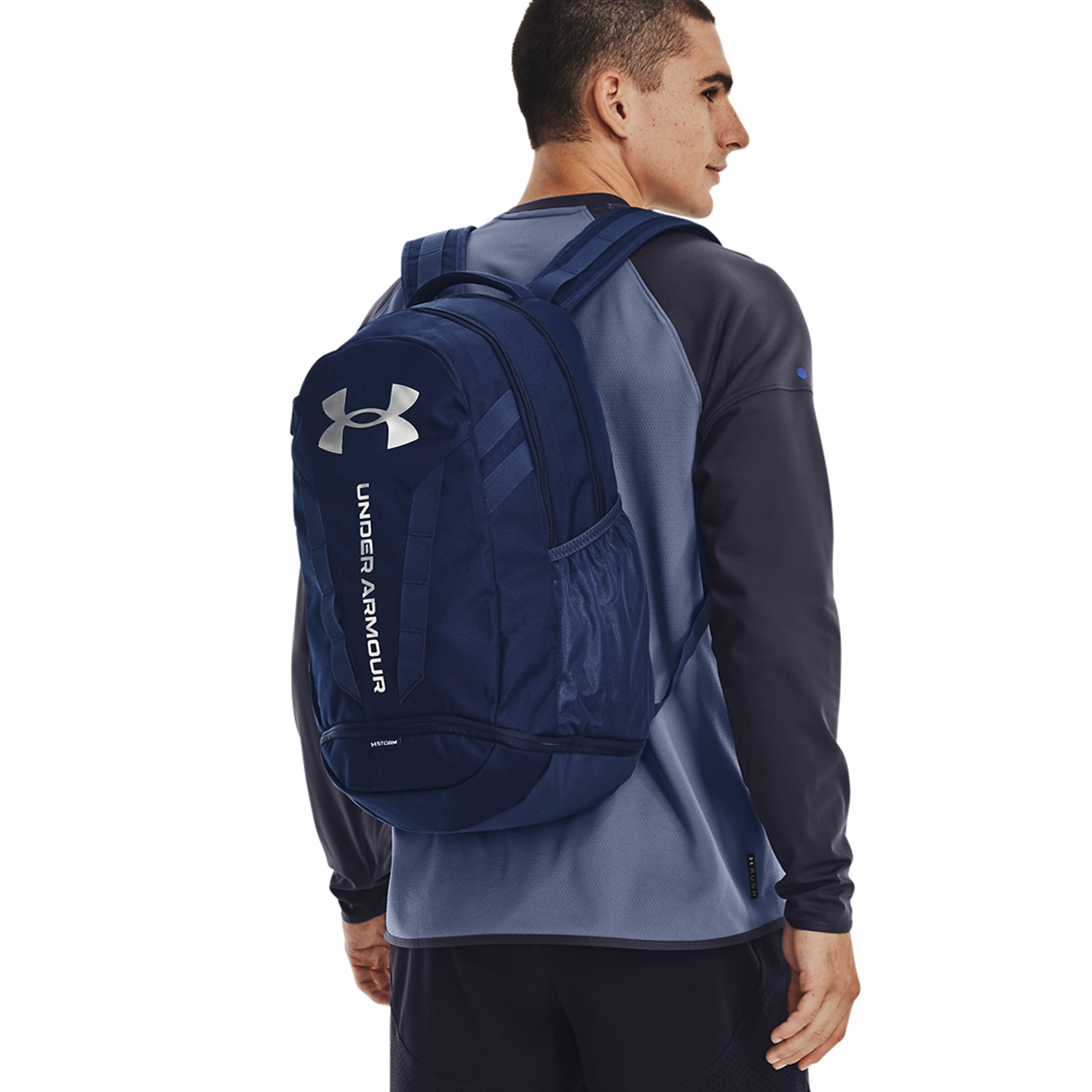 Under Armour Hustle 5.0 Zaino - Navy/Academy/Silver