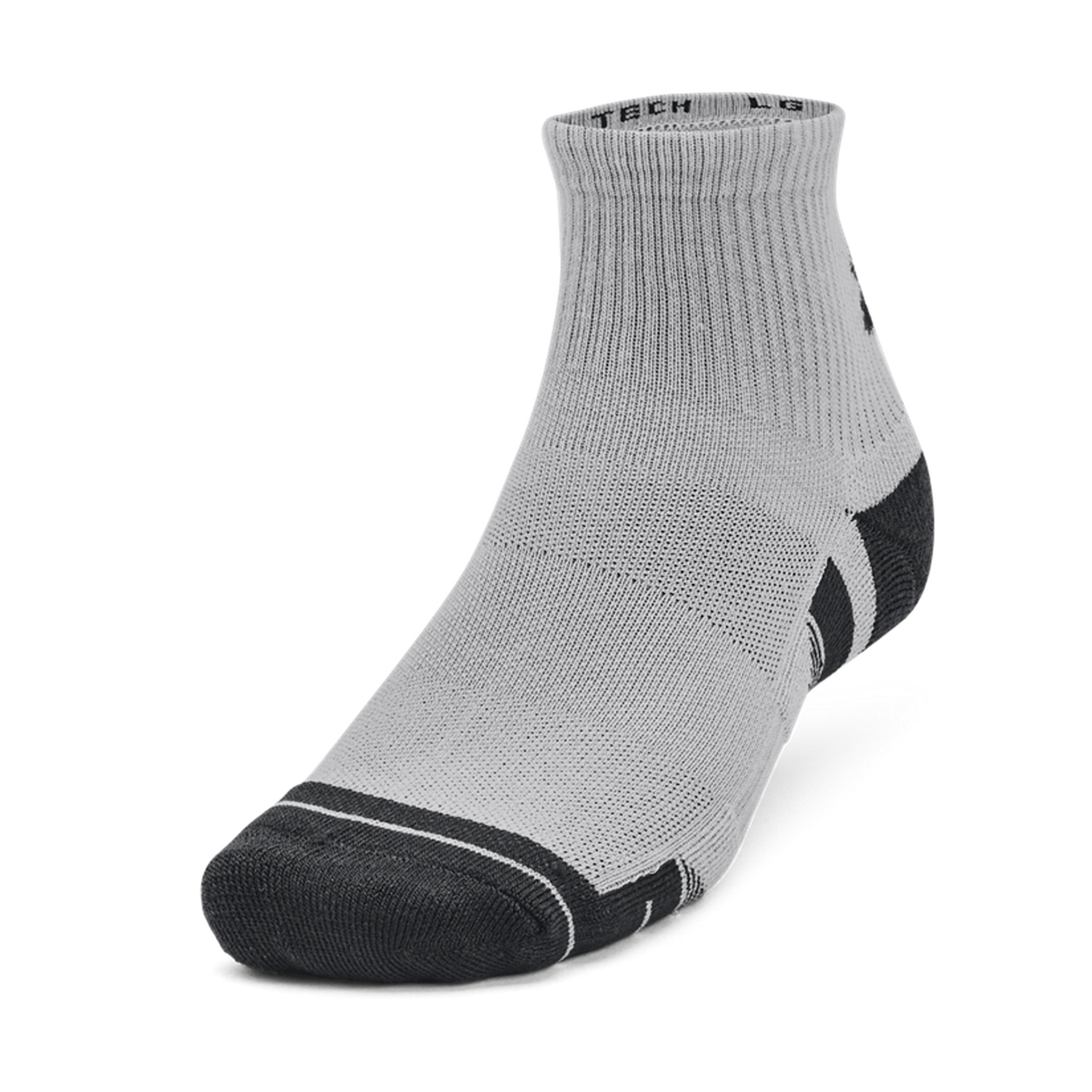 Under Armour Performance Tech Quarter x 3 Socks - Mod Gray/White/Jet Gray