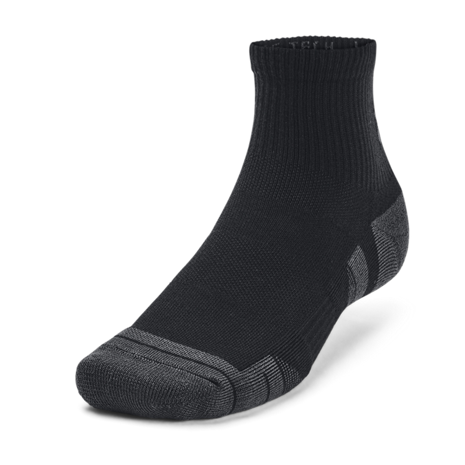 Under Armour Performance Tech Quarter x 3 Socks - Black/Jet Gray