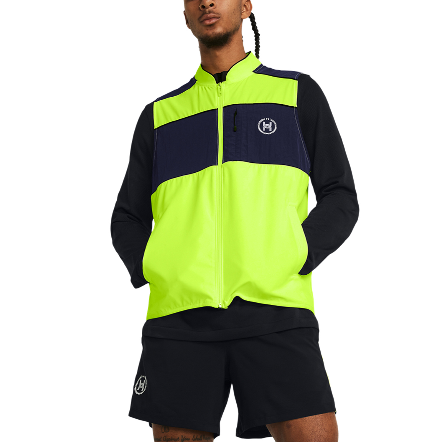 Under Armour Run Everywhere Gilet - High Vis Yellow/Midnight Navy/White