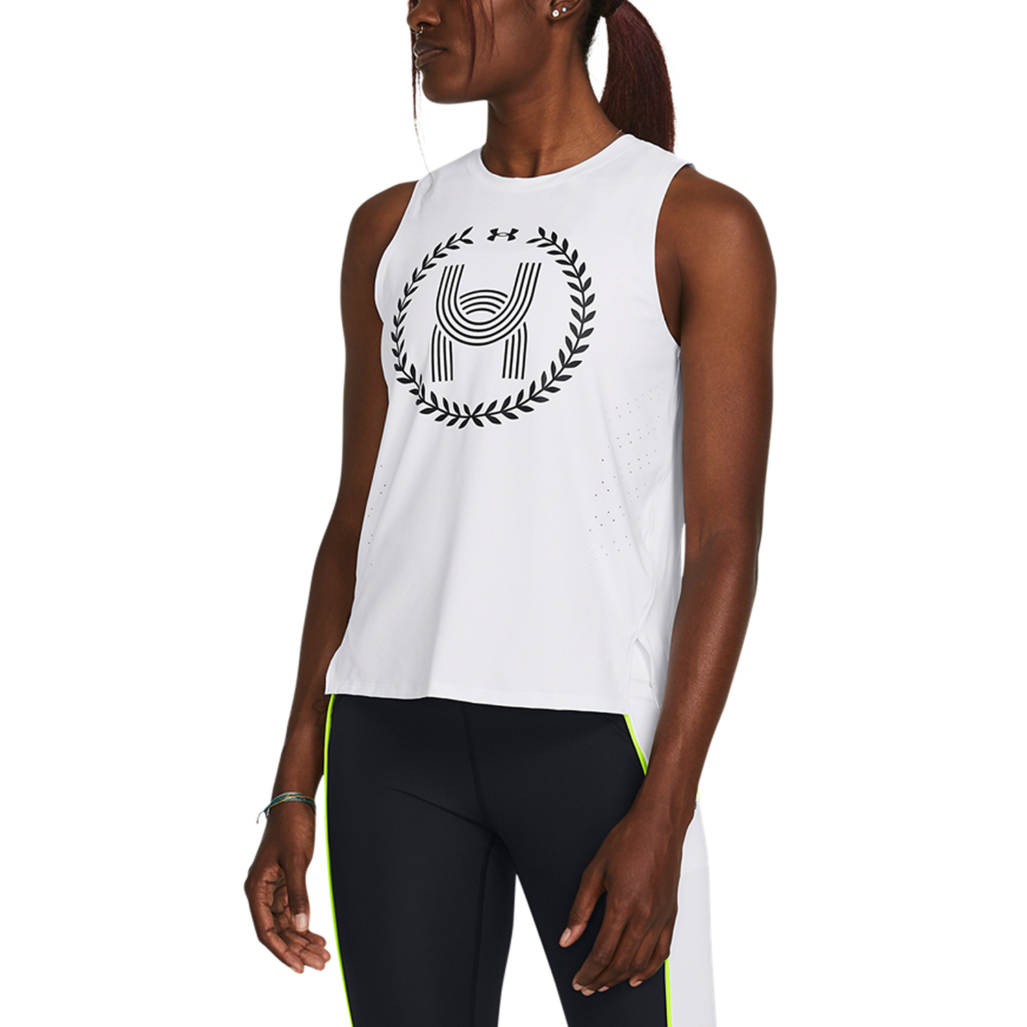 Under Armour Run Everywhere Laser Tank - White/Black