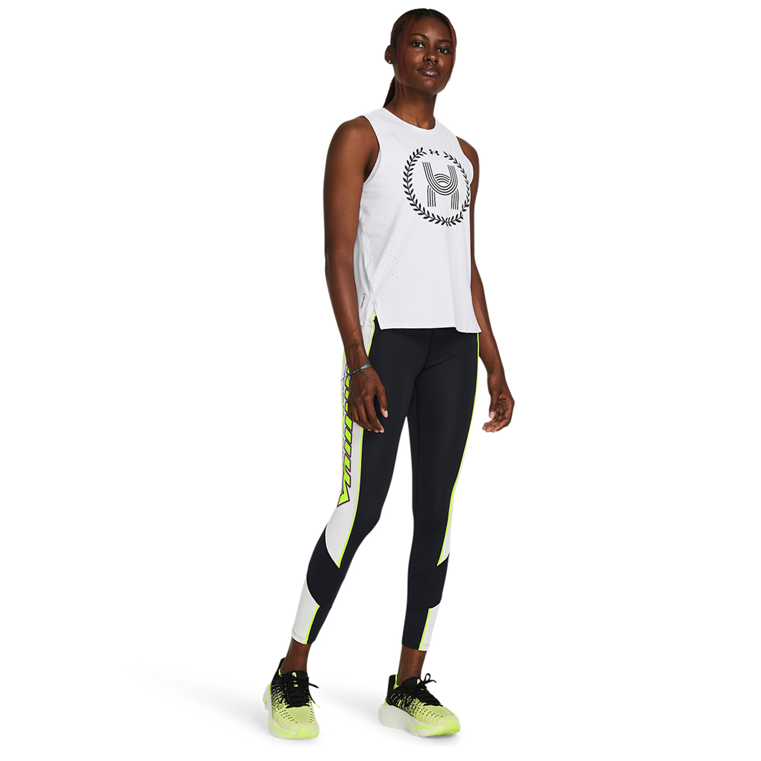 Under Armour Run Everywhere Laser Tank - White/Black