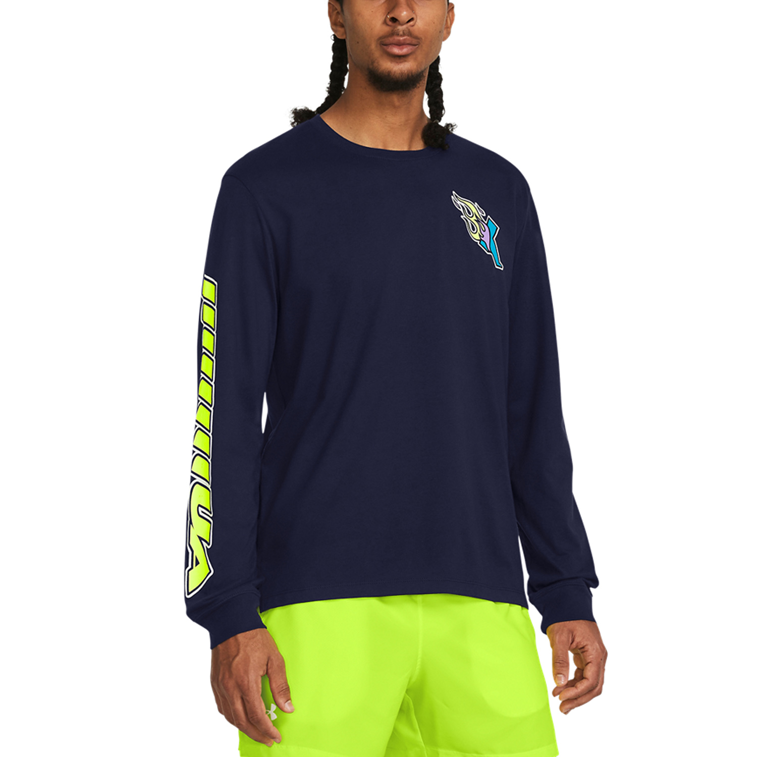 Under Armour Run Everywhere Shirt - Midnight Navy/High Vis Yellow