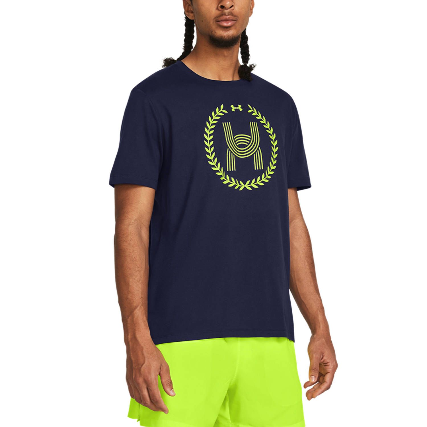 Under Armour Run Everywhere Wreath Camiseta - Midnight Navy/High Vis Yellow