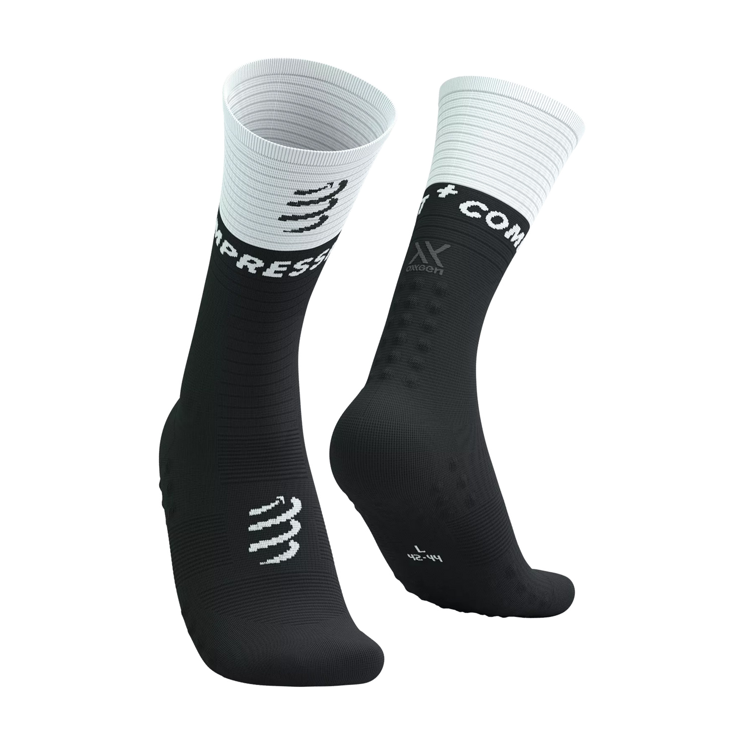 Compressport Mid Compression V2.0 Running Socks - Black/White