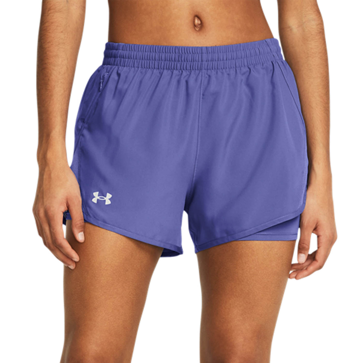 Under Armour Fly By 2 in 1 4in Shorts - Starlight/Reflective