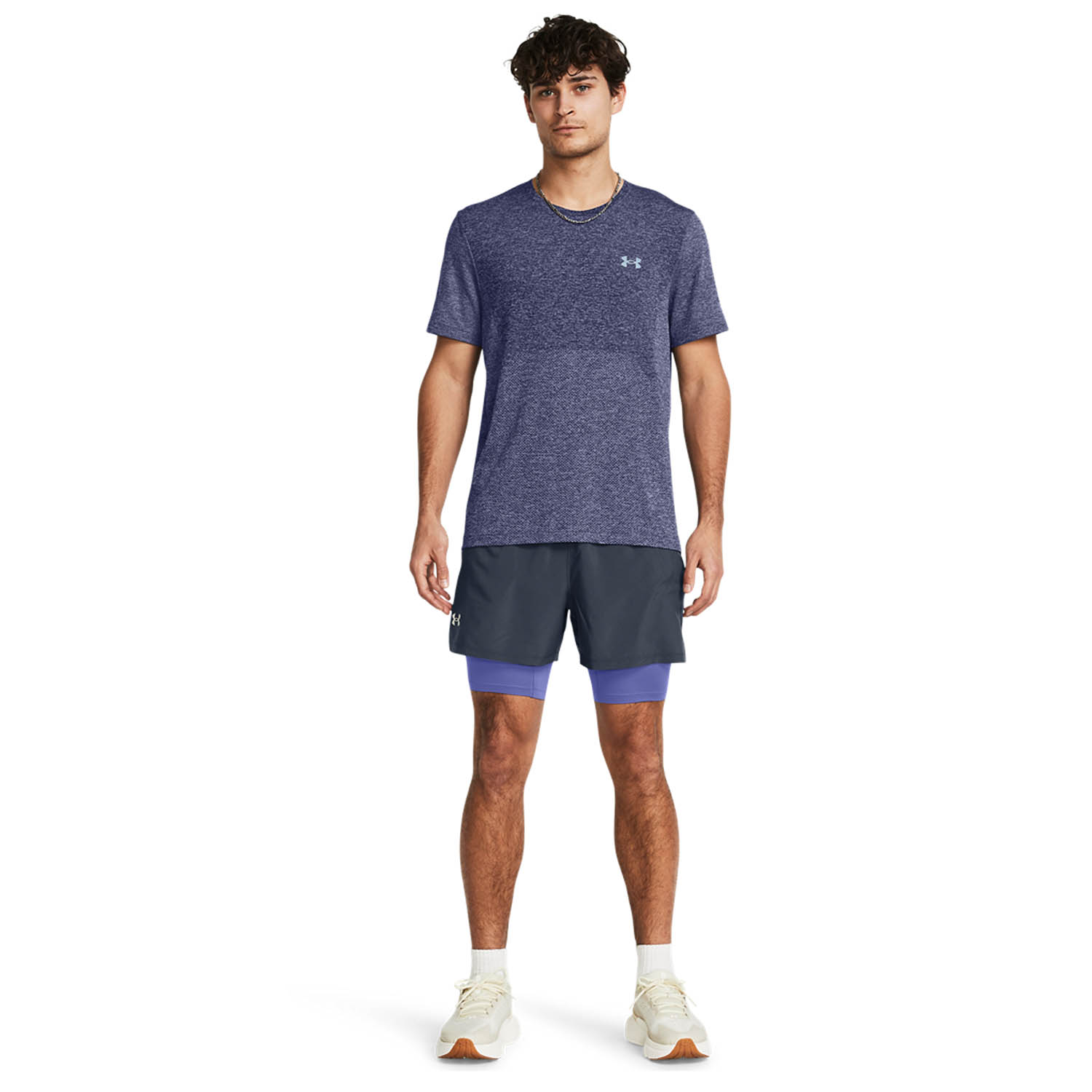 Under Armour Launch 5in 2 in 1 Shorts - Downpuor Gray/Starlight/Reflective