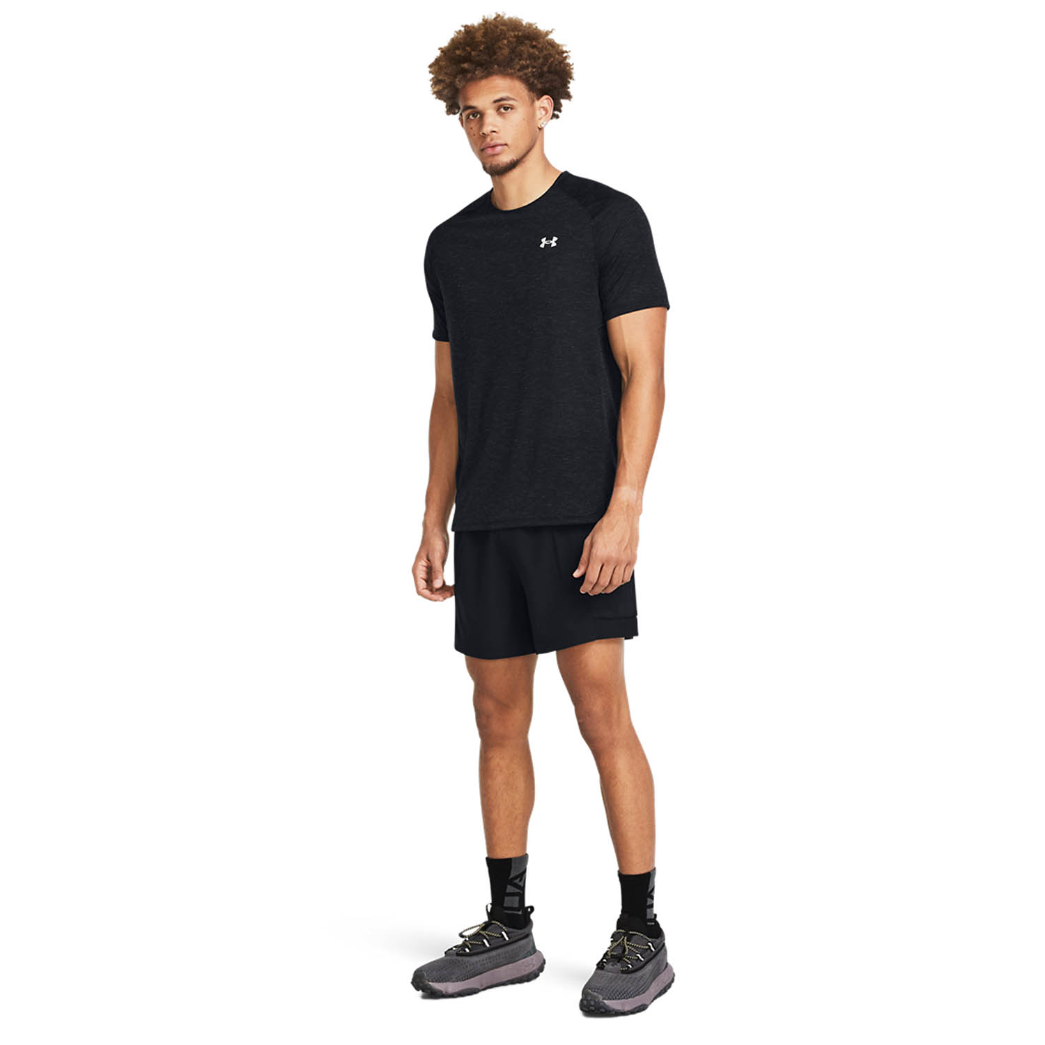 Under Armour Launch Logo 5in Shorts - Black/Reflective