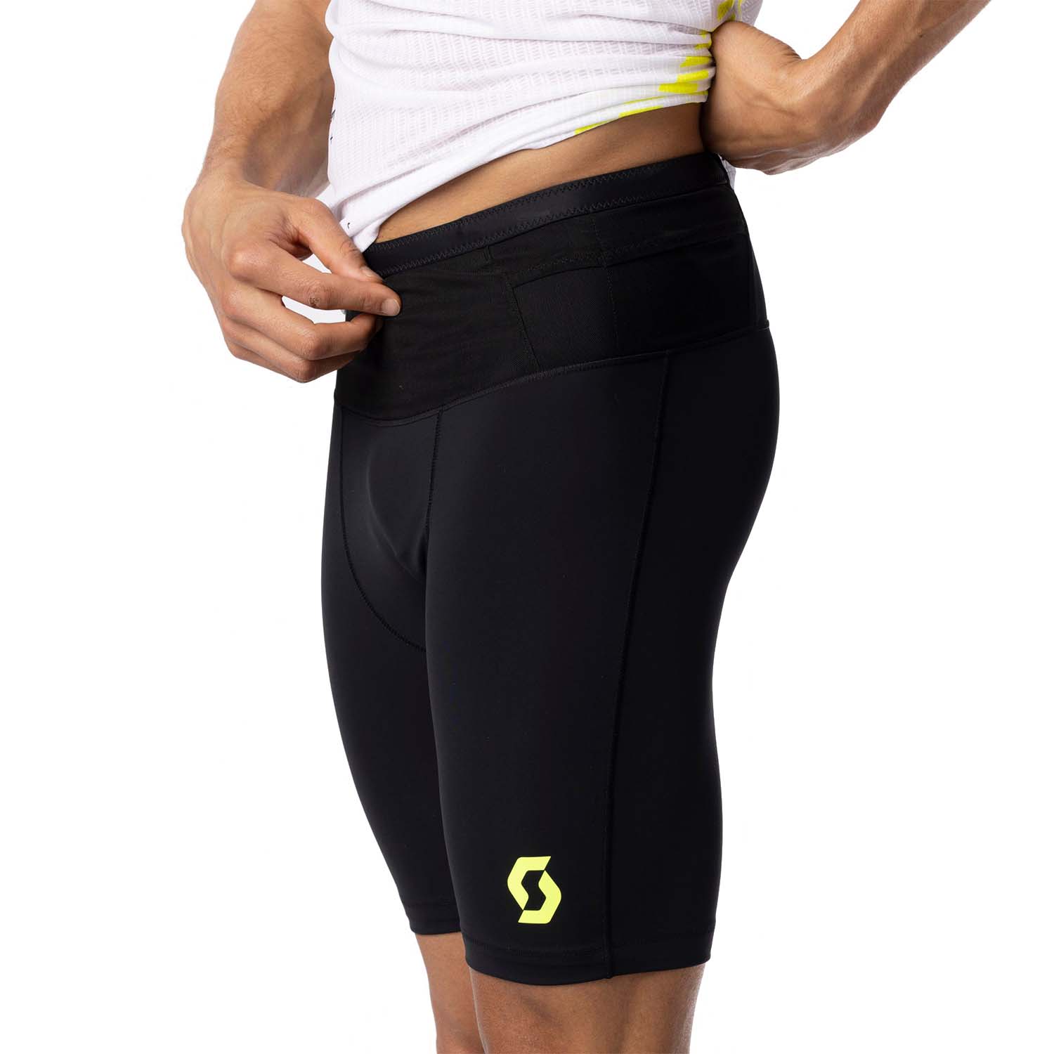 Scott RC Run 8in Pantaloncini - Black/Yellow