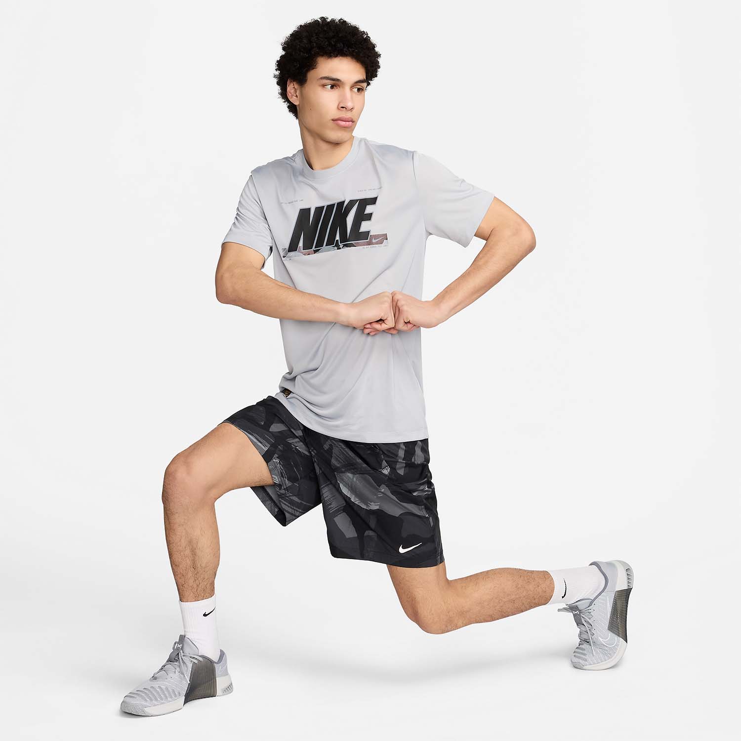 Nike Dri-FIT Camo T-Shirt - Light Smoke Grey