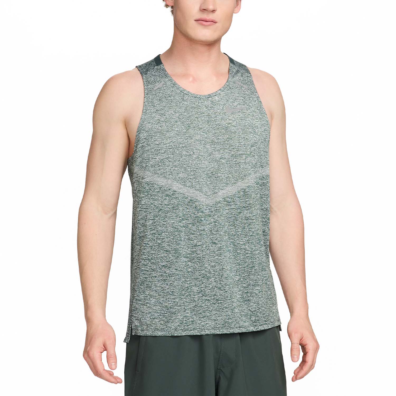 Nike Dri-FIT Rise 365 Canotta - Vintage Green/Heather/Reflective Silver