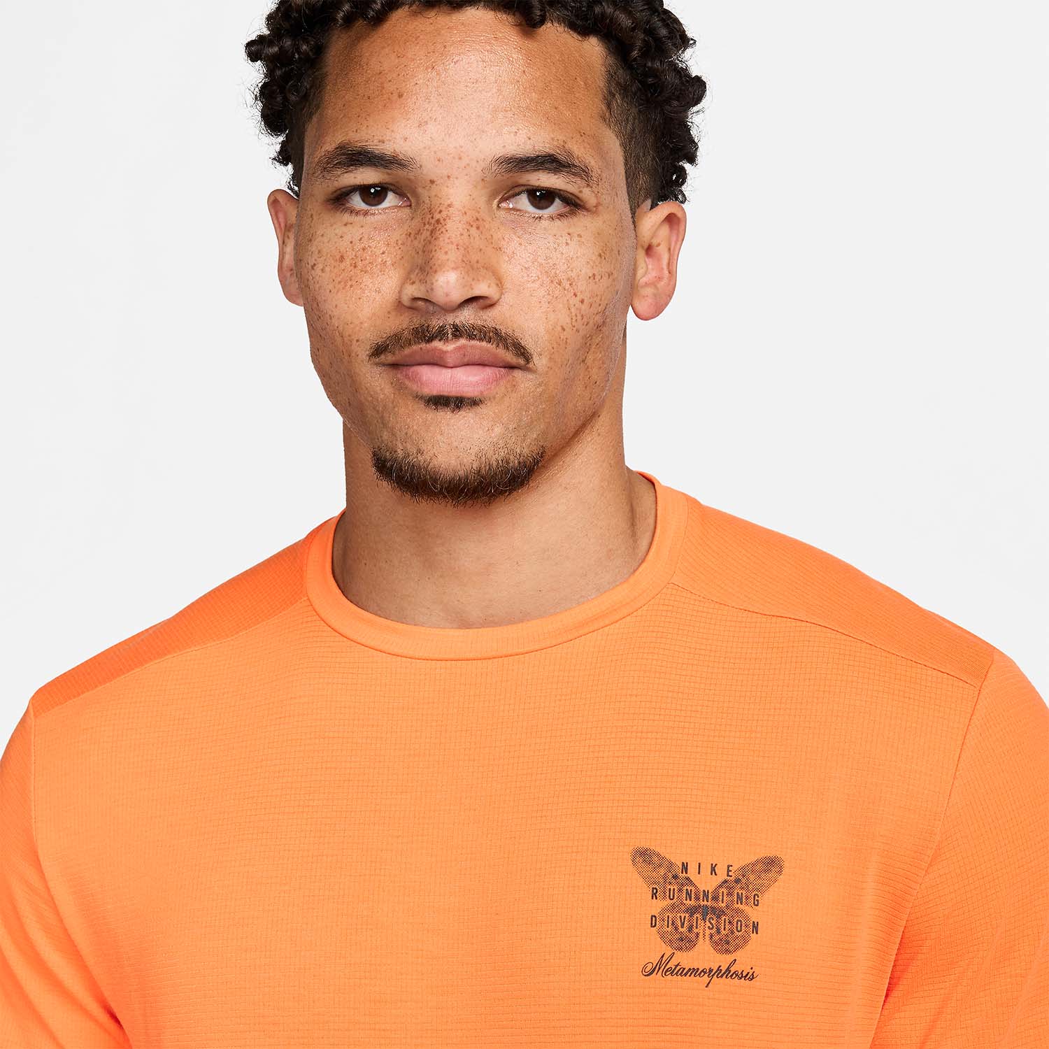 Nike Dri-FIT Rise Logo T-Shirt - Bright Mandarin/Barely Grape/Black