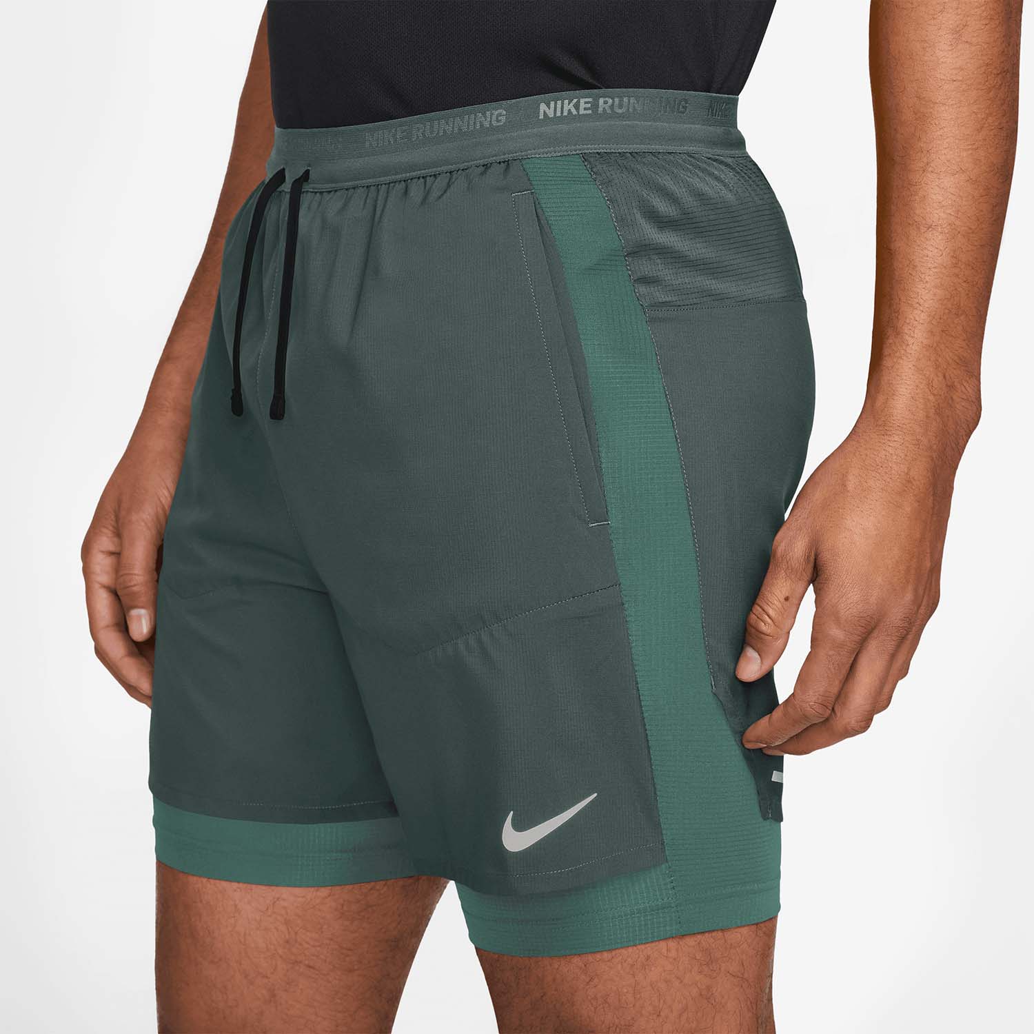 Nike Dri-FIT Stride Hybrid 2 in 1 5in Shorts - Vintage Green/Bicoastal/Reflective Silver