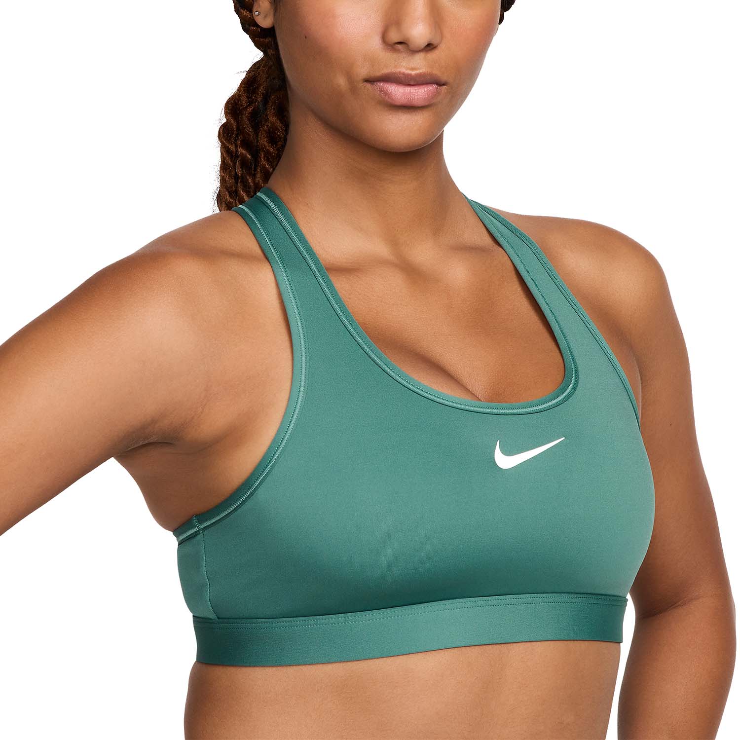 Nike Swoosh Dri-FIT Sports Bra - Bicoastal/White