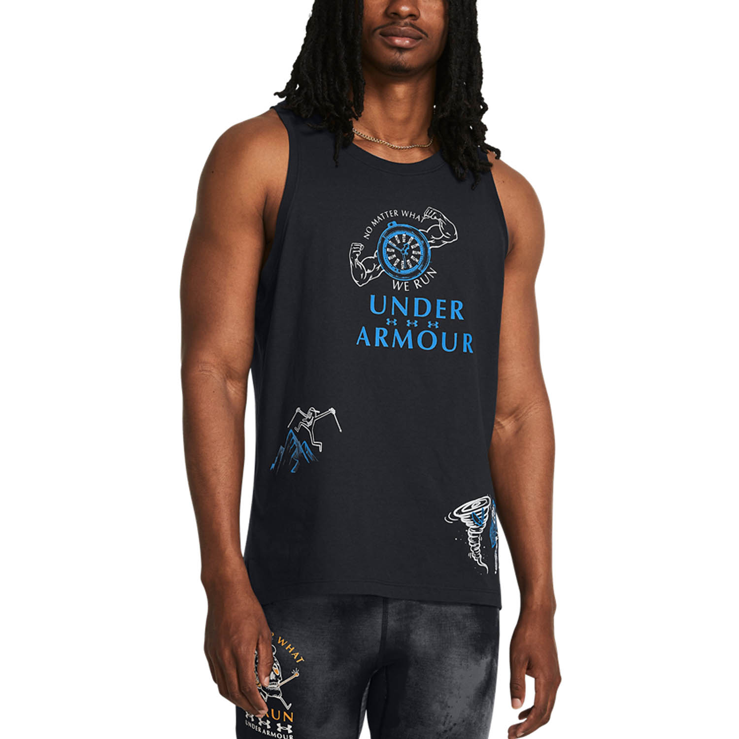 Under Armour We Run Tank - Black/Viral Blue