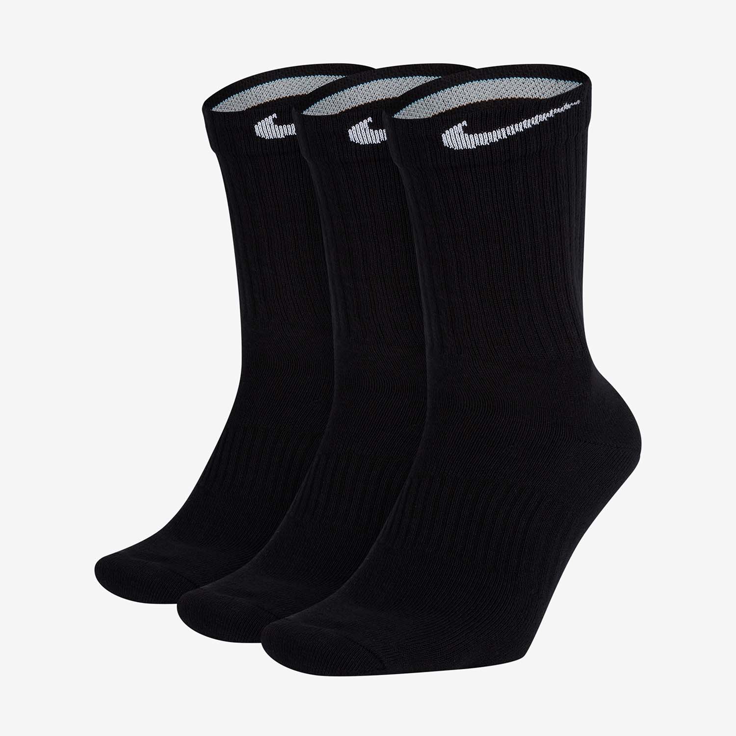 Nike Performance Lightweight Crew x 3 Socks - Black