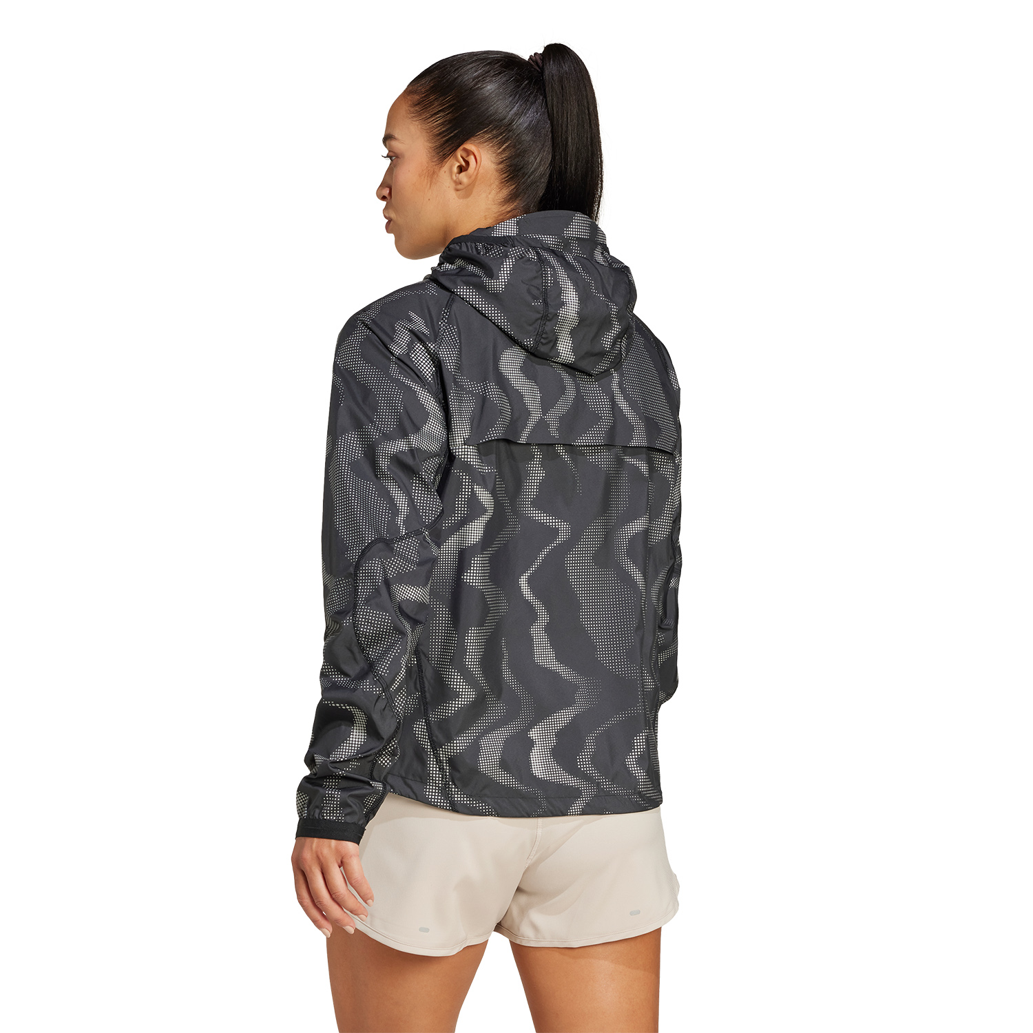 Shield hooded women's running jacket black cheap