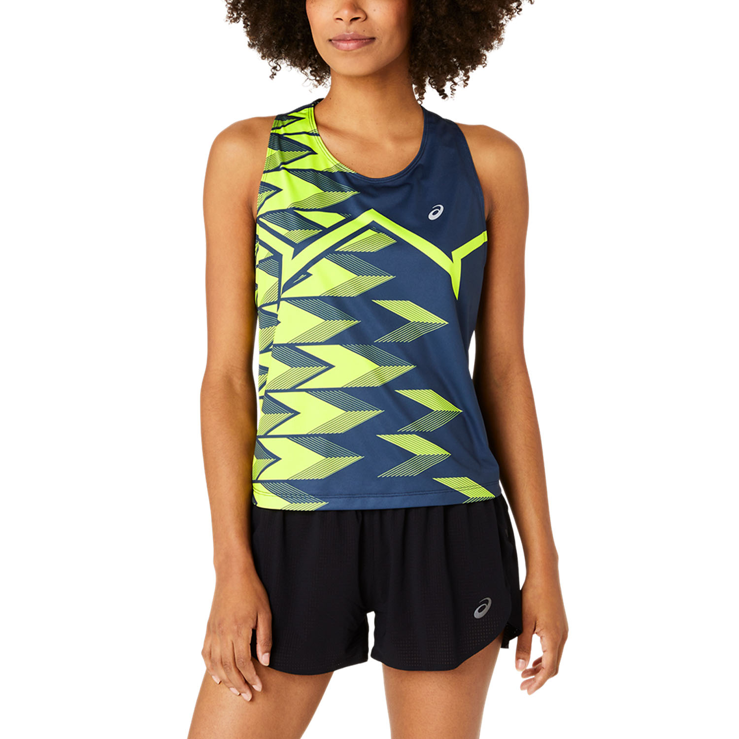 Asics Light Graphic Tank French Blue Safety Yellow