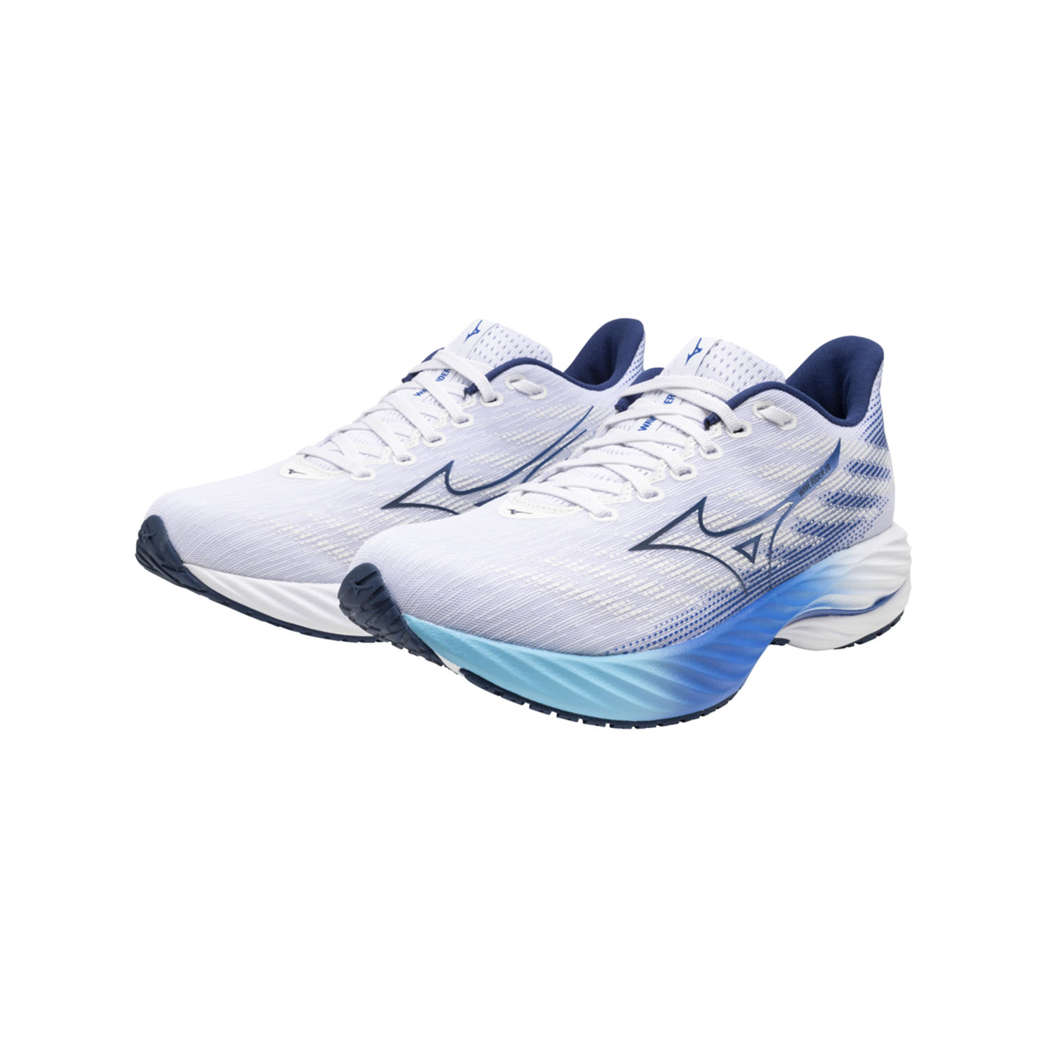 Mizuno Wave Rider 28 White Estate Blue Mugen Blue
