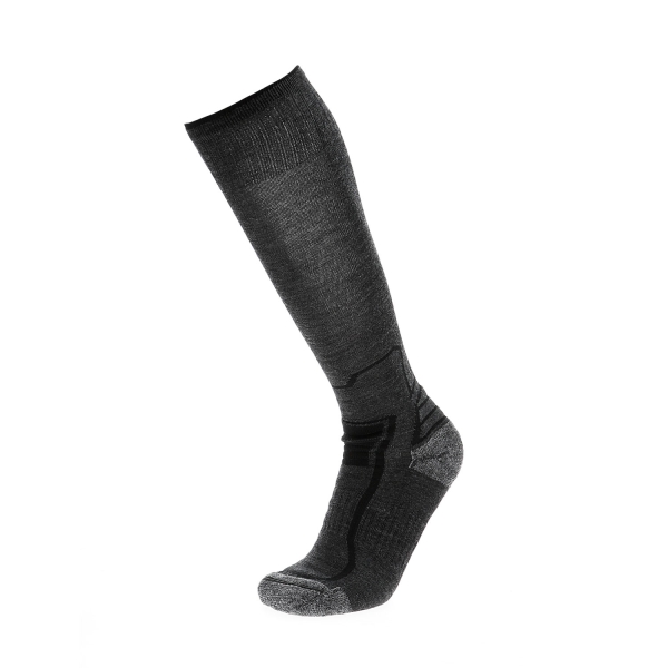 Running Socks Mico Natural Merinos Medium Weight Socks  Antracite Melange/Nero CA 3026 743