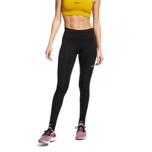 nike running fast cropped leggings in black and orange